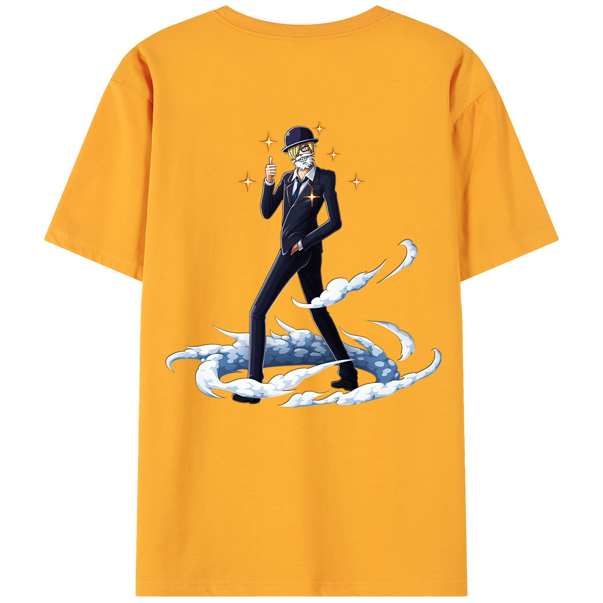 （画像用） ワンピース サンジ ONE PIECE Sanji 綿100％ メンズ半袖Tシャツ（バックプリント） 通気性