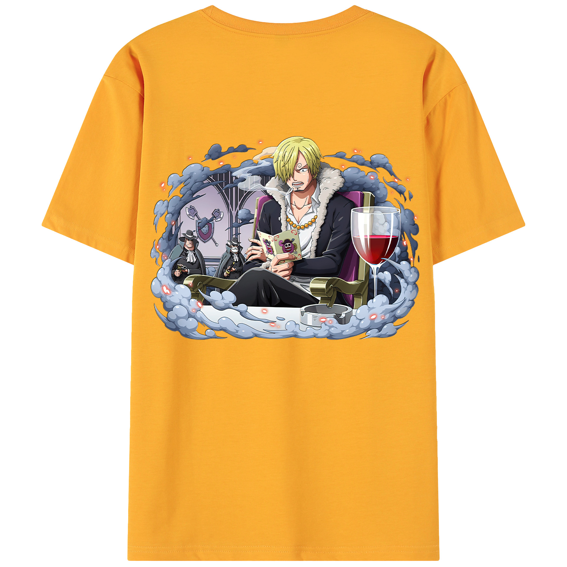 （画像用） ワンピース サンジ ONE PIECE Sanji 綿100％ メンズ半袖Tシャツ（バックプリント） 通気性