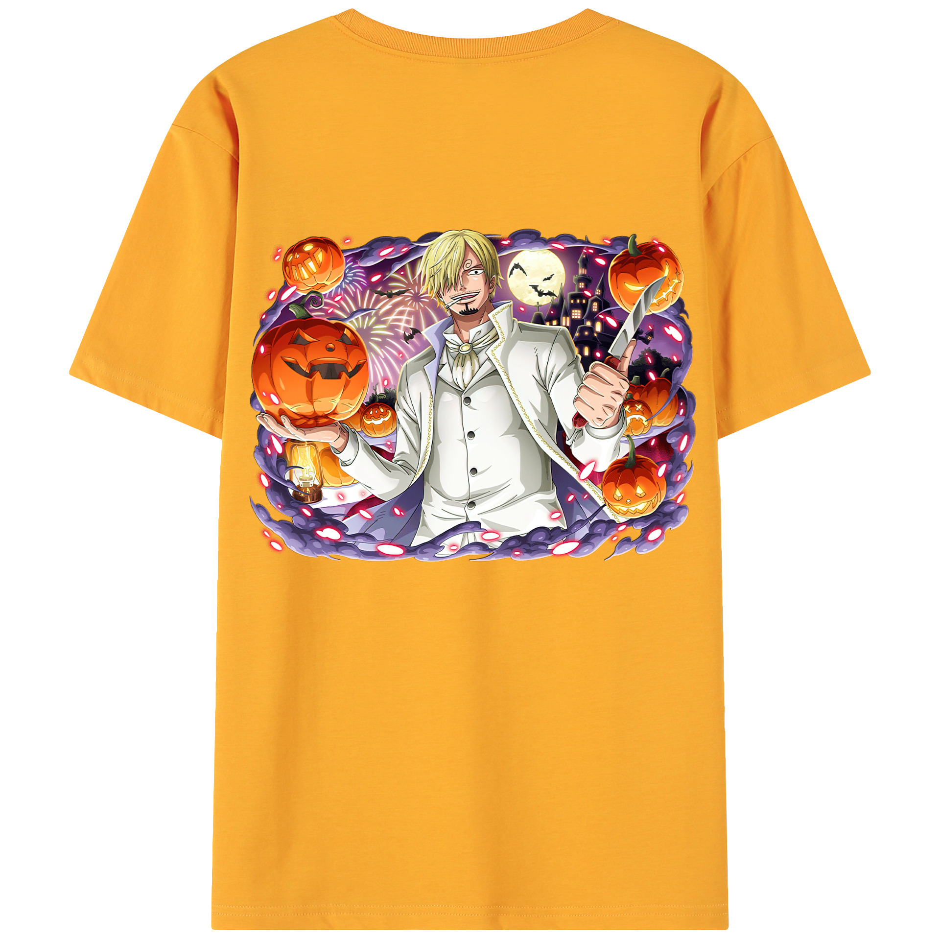 （画像用） ワンピース サンジ ONE PIECE Sanji 綿100％ メンズ半袖Tシャツ（バックプリント） 通気性