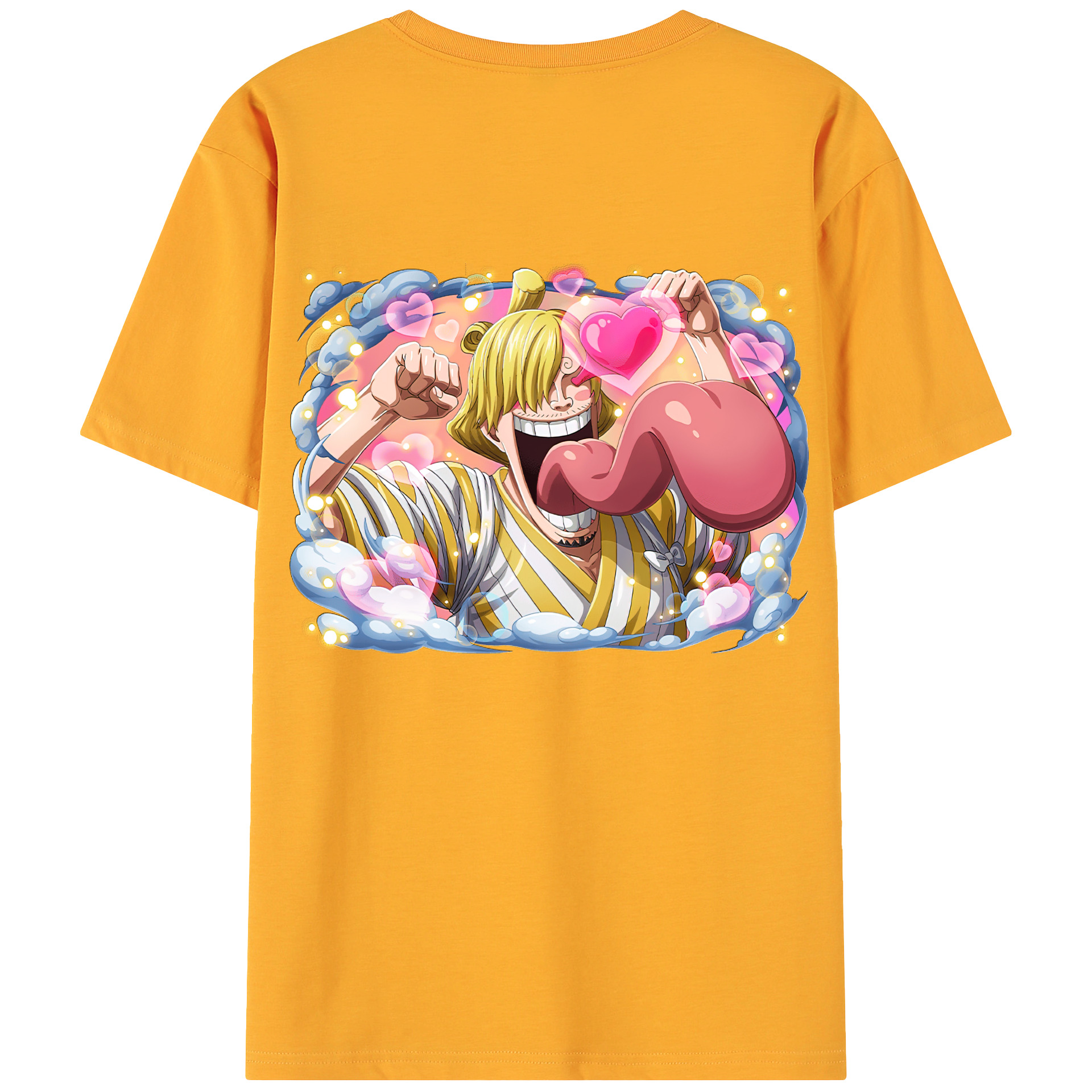 （画像用） ワンピース サンジ ONE PIECE Sanji 綿100％ メンズ半袖Tシャツ（バックプリント） 通気性