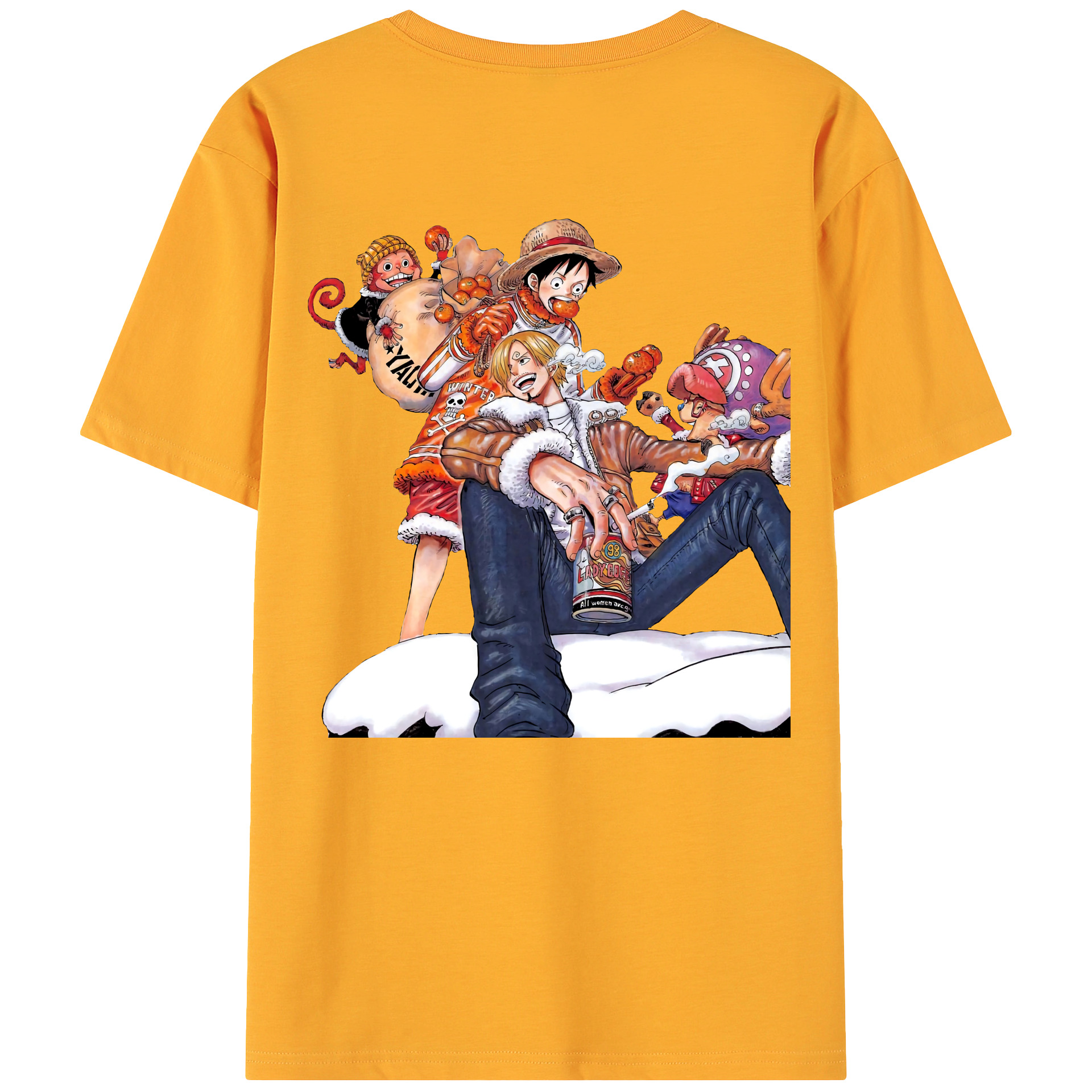 （画像用） ワンピース サンジ ONE PIECE Sanji 綿100％ メンズ半袖Tシャツ（バックプリント） 通気性
