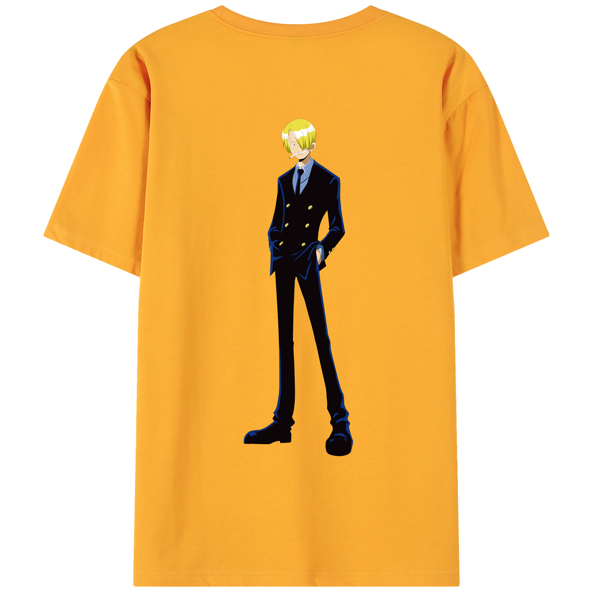 （画像用） ワンピース サンジ ONE PIECE Sanji 綿100％ メンズ半袖Tシャツ（バックプリント） 通気性
