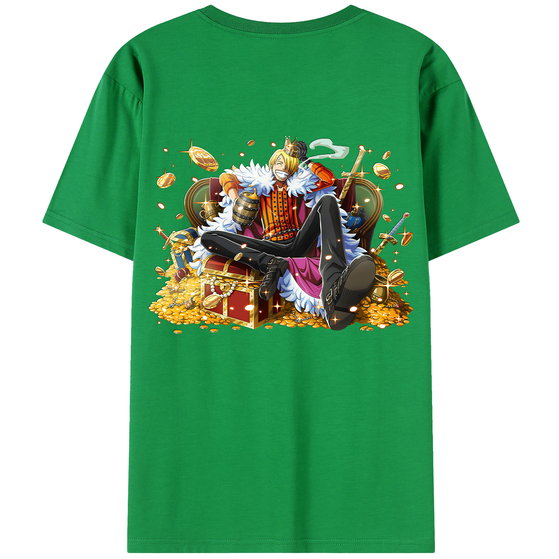 （画像用） ワンピース サンジ ONE PIECE Sanji 綿100％ メンズ半袖Tシャツ（バックプリント） 通気性