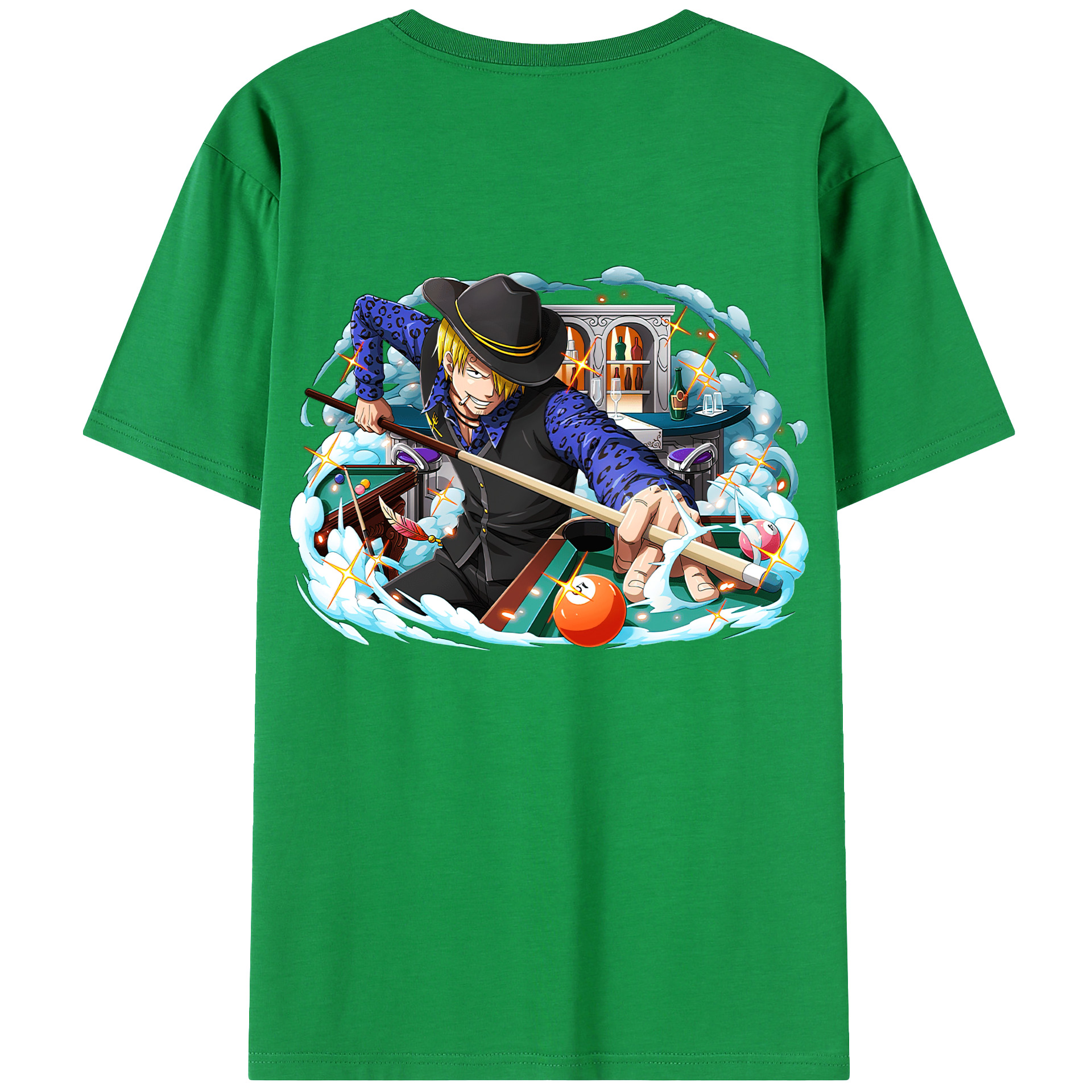 （画像用） ワンピース サンジ ONE PIECE Sanji 綿100％ メンズ半袖Tシャツ（バックプリント） 通気性