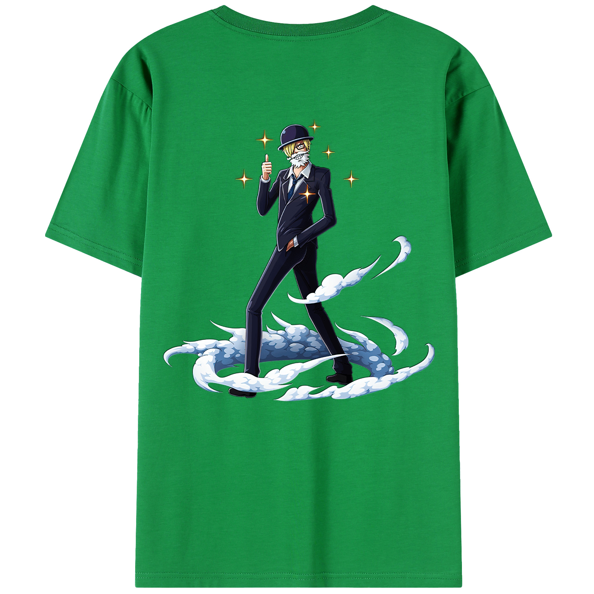 （画像用） ワンピース サンジ ONE PIECE Sanji 綿100％ メンズ半袖Tシャツ（バックプリント） 通気性
