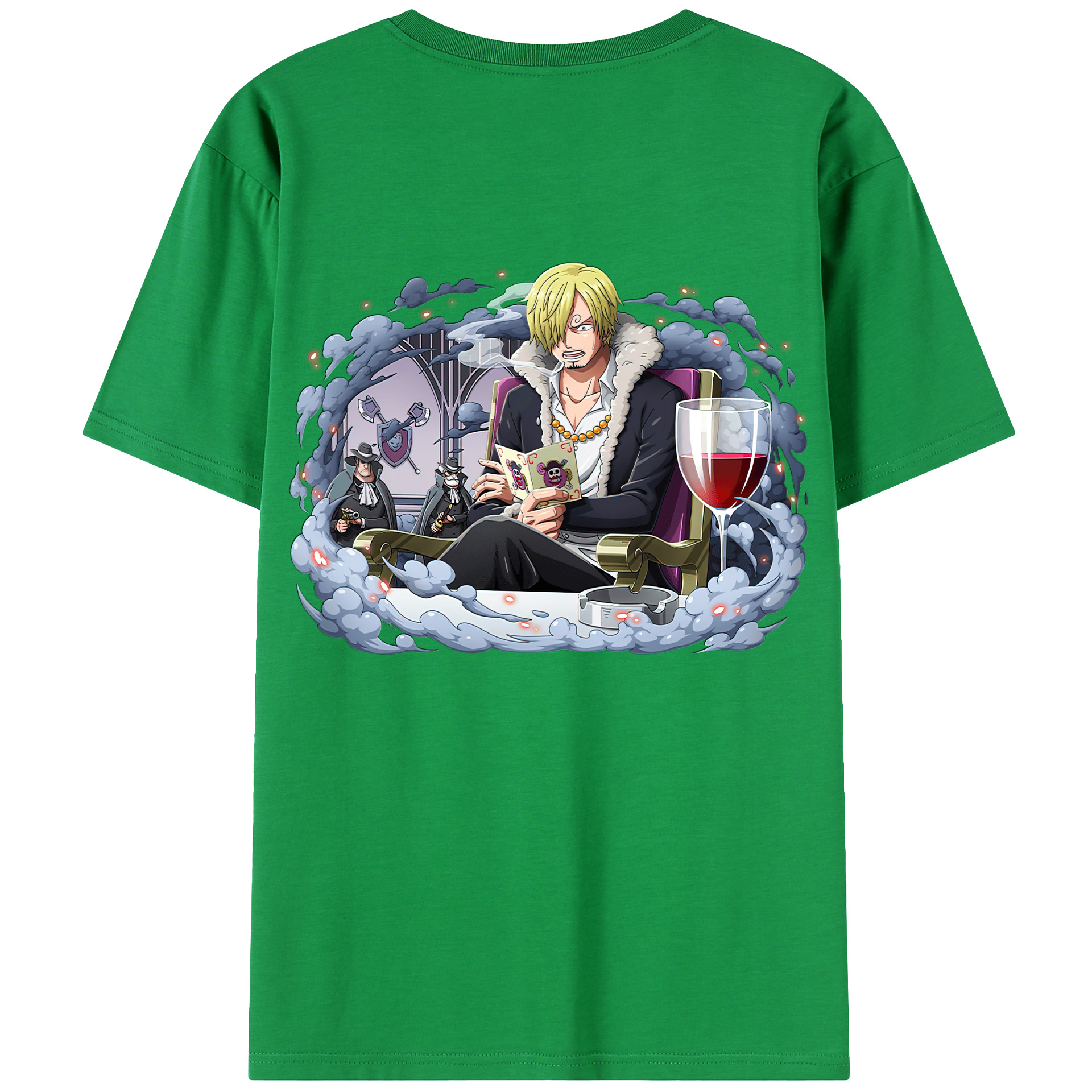 （画像用） ワンピース サンジ ONE PIECE Sanji 綿100％ メンズ半袖Tシャツ（バックプリント） 通気性