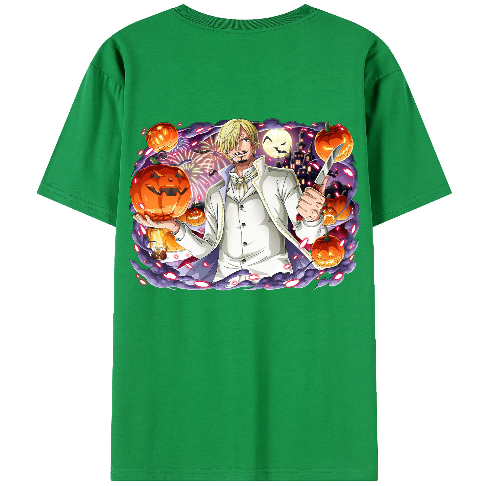 （画像用） ワンピース サンジ ONE PIECE Sanji 綿100％ メンズ半袖Tシャツ（バックプリント） 通気性