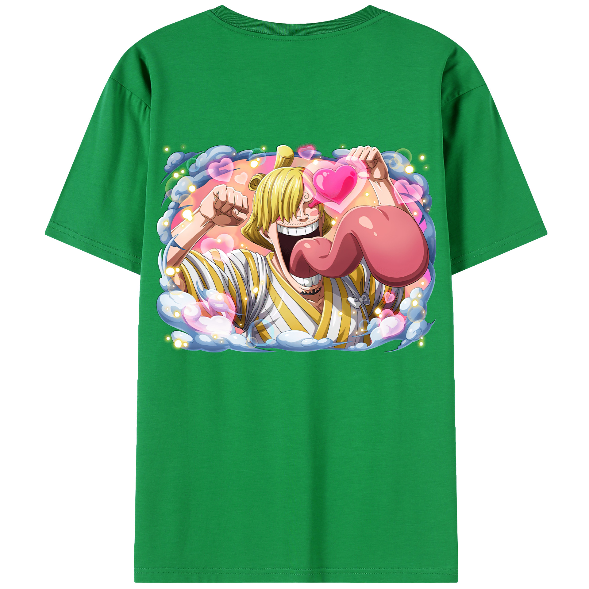 （画像用） ワンピース サンジ ONE PIECE Sanji 綿100％ メンズ半袖Tシャツ（バックプリント） 通気性