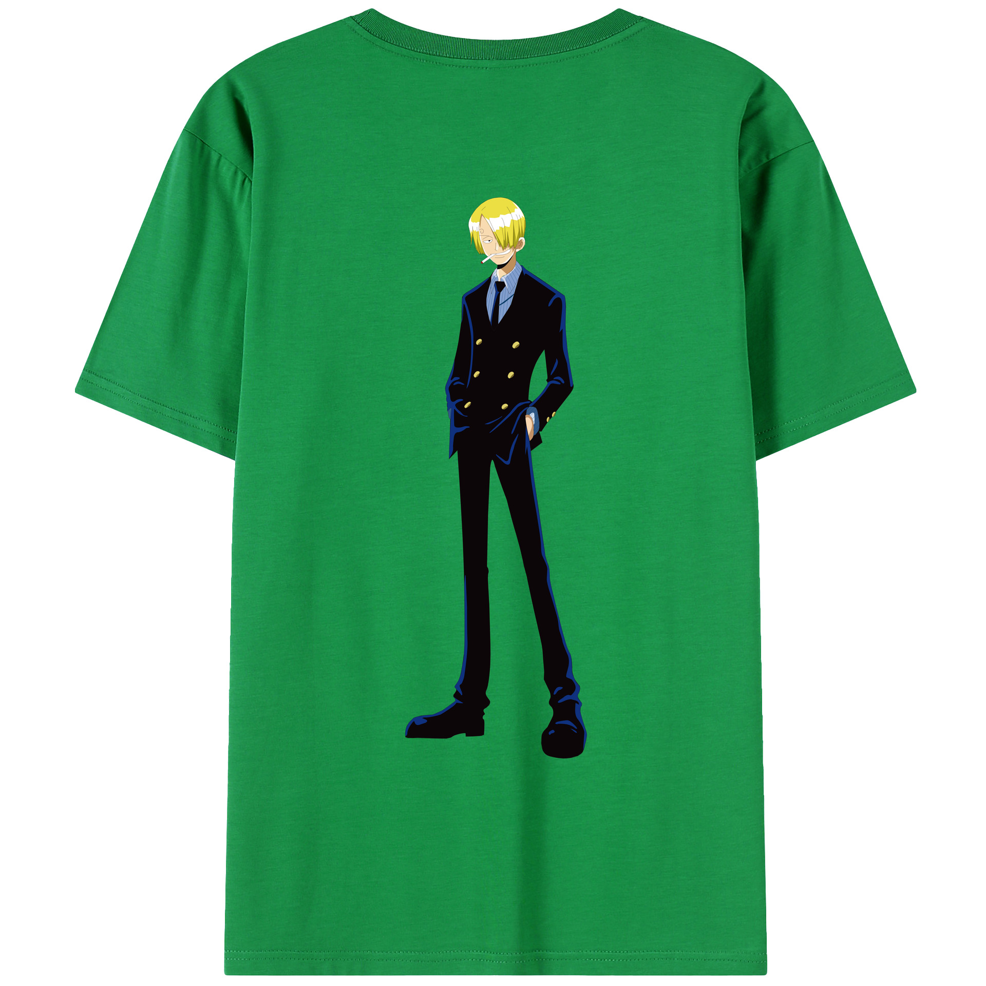 （画像用） ワンピース サンジ ONE PIECE Sanji 綿100％ メンズ半袖Tシャツ（バックプリント） 通気性