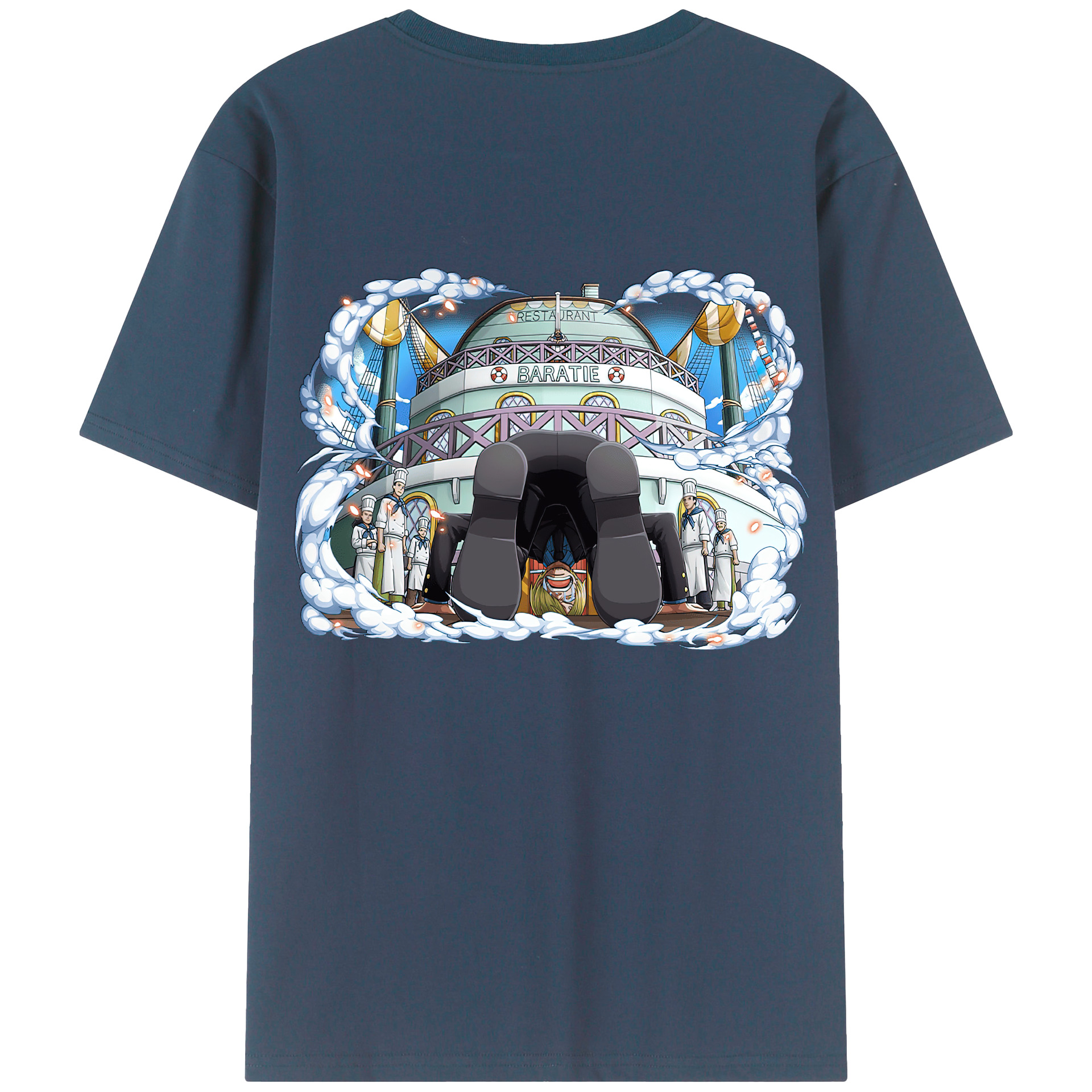 （画像用） ワンピース サンジ ONE PIECE Sanji 綿100％ メンズ半袖Tシャツ（バックプリント） 通気性
