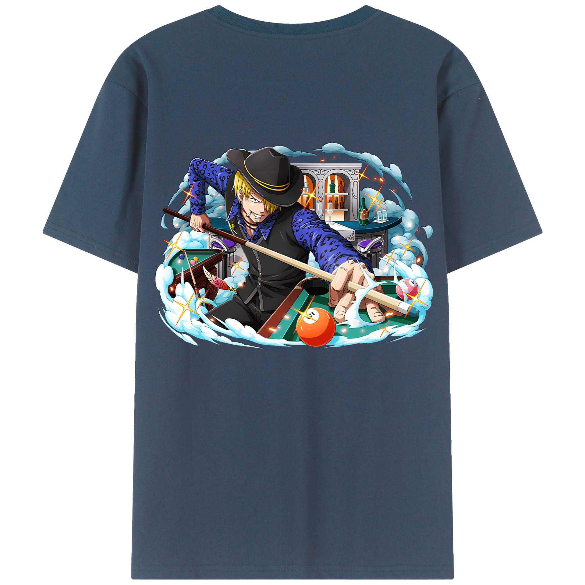 （画像用） ワンピース サンジ ONE PIECE Sanji 綿100％ メンズ半袖Tシャツ（バックプリント） 通気性