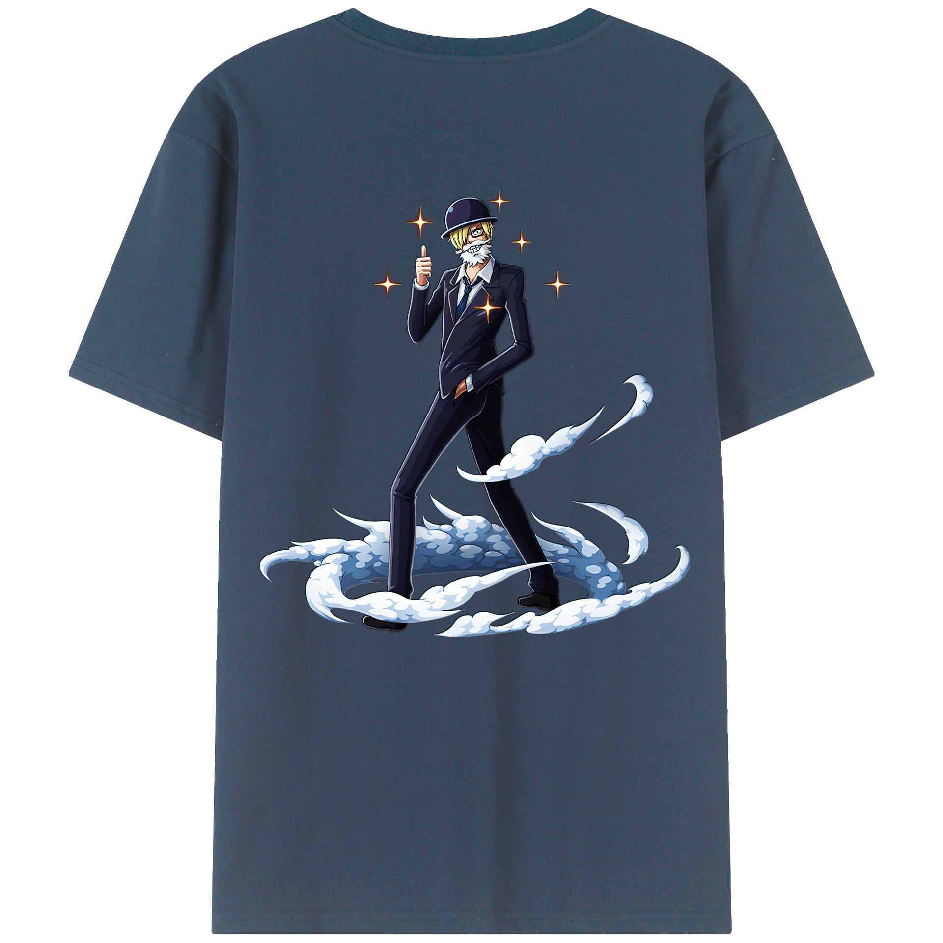 （画像用） ワンピース サンジ ONE PIECE Sanji 綿100％ メンズ半袖Tシャツ（バックプリント） 通気性