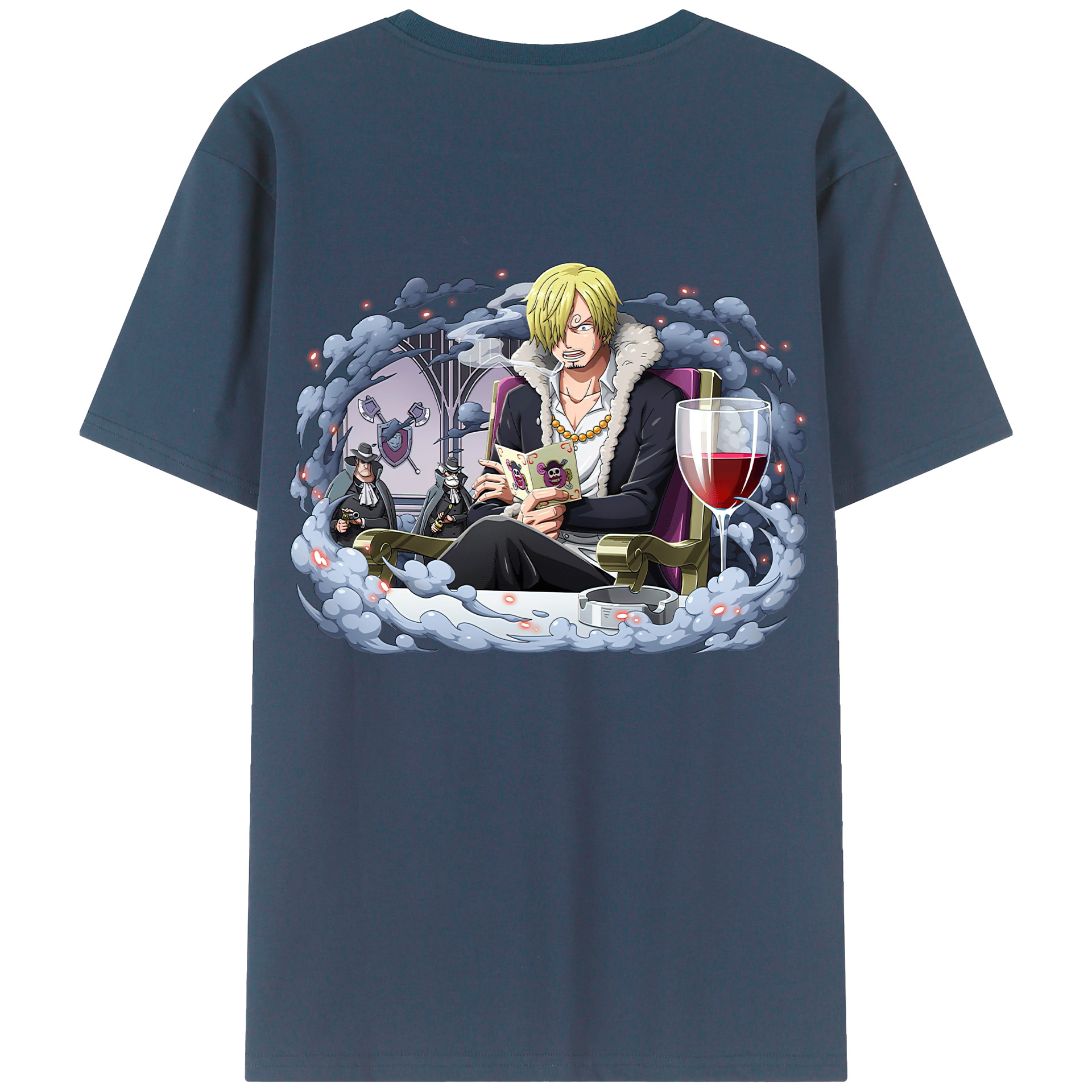 （画像用） ワンピース サンジ ONE PIECE Sanji 綿100％ メンズ半袖Tシャツ（バックプリント） 通気性