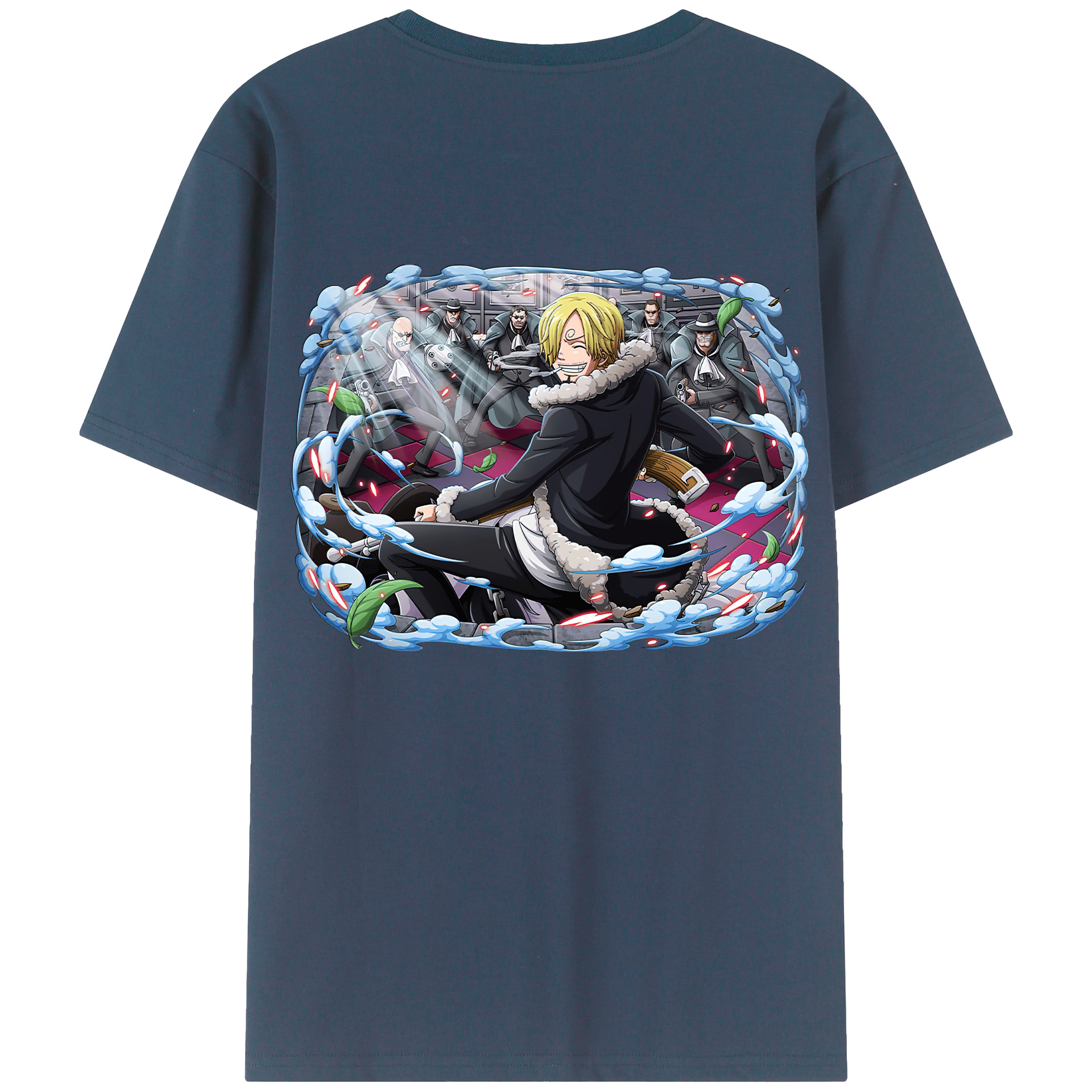（画像用） ワンピース サンジ ONE PIECE Sanji 綿100％ メンズ半袖Tシャツ（バックプリント） 通気性