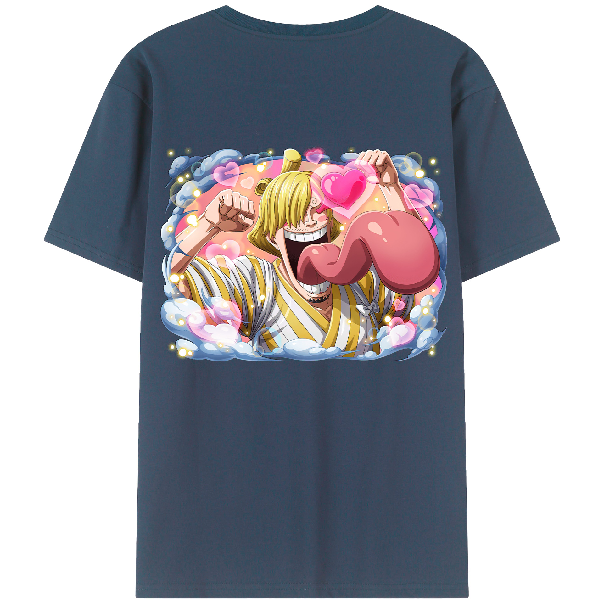 （画像用） ワンピース サンジ ONE PIECE Sanji 綿100％ メンズ半袖Tシャツ（バックプリント） 通気性