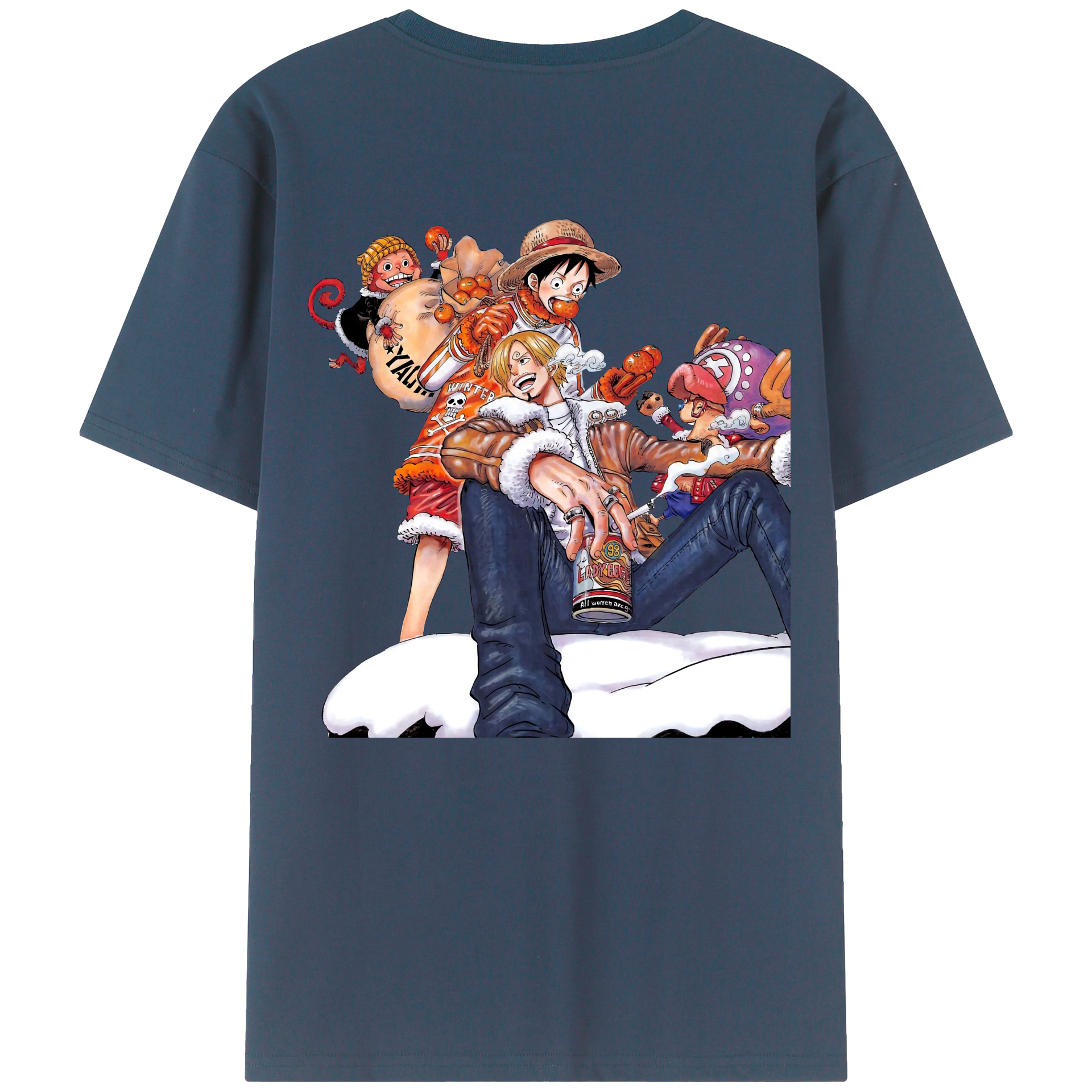 （画像用） ワンピース サンジ ONE PIECE Sanji 綿100％ メンズ半袖Tシャツ（バックプリント） 通気性