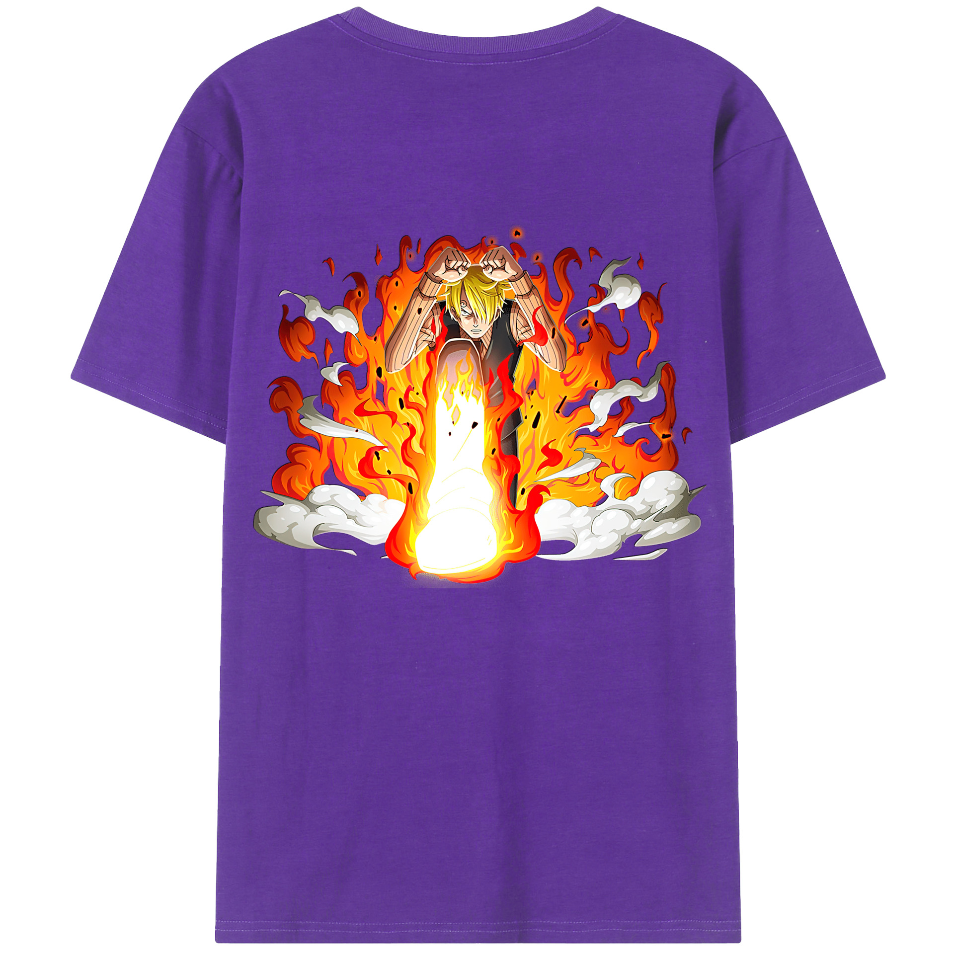 （画像用） ワンピース サンジ ONE PIECE Sanji 綿100％ メンズ半袖Tシャツ（バックプリント） 通気性