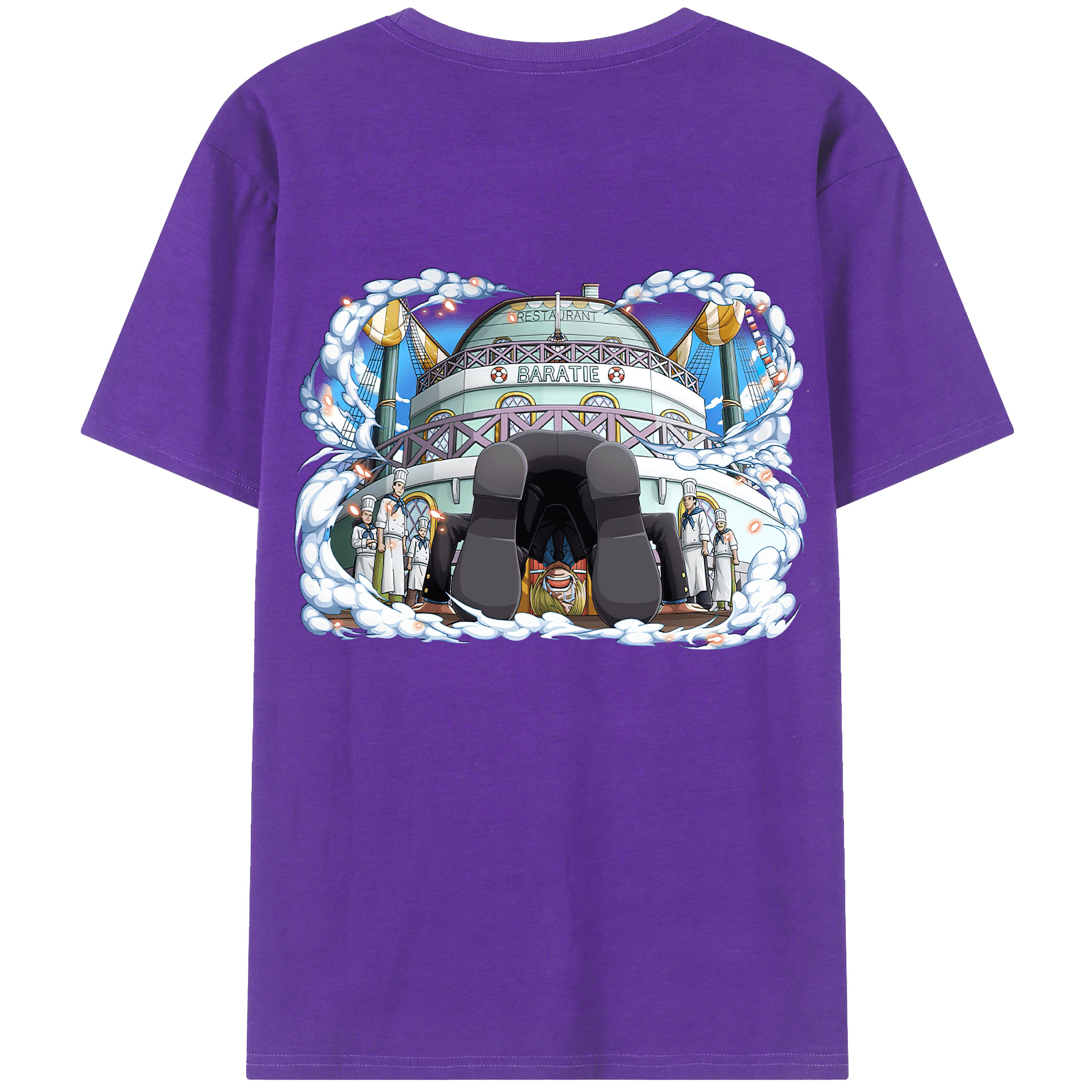 （画像用） ワンピース サンジ ONE PIECE Sanji 綿100％ メンズ半袖Tシャツ（バックプリント） 通気性