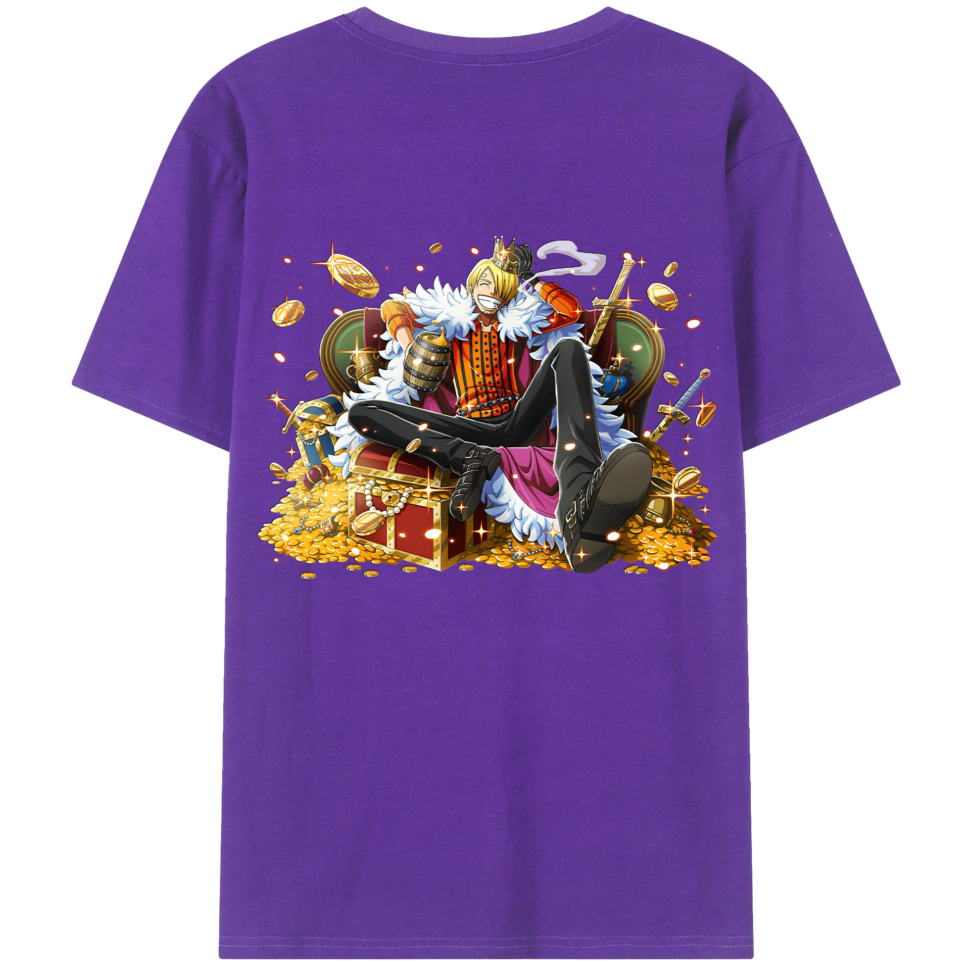 （画像用） ワンピース サンジ ONE PIECE Sanji 綿100％ メンズ半袖Tシャツ（バックプリント） 通気性