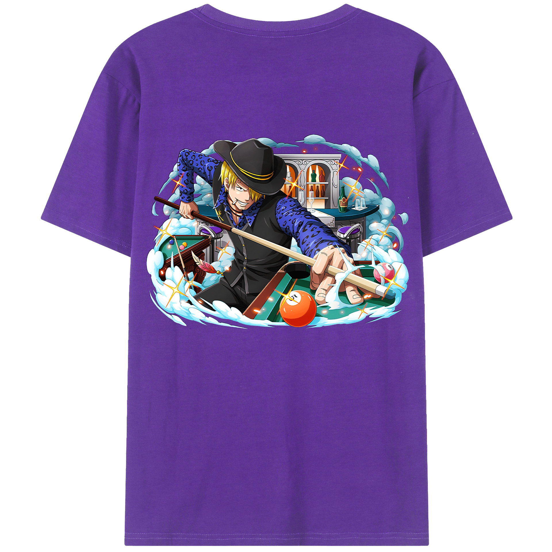 （画像用） ワンピース サンジ ONE PIECE Sanji 綿100％ メンズ半袖Tシャツ（バックプリント） 通気性