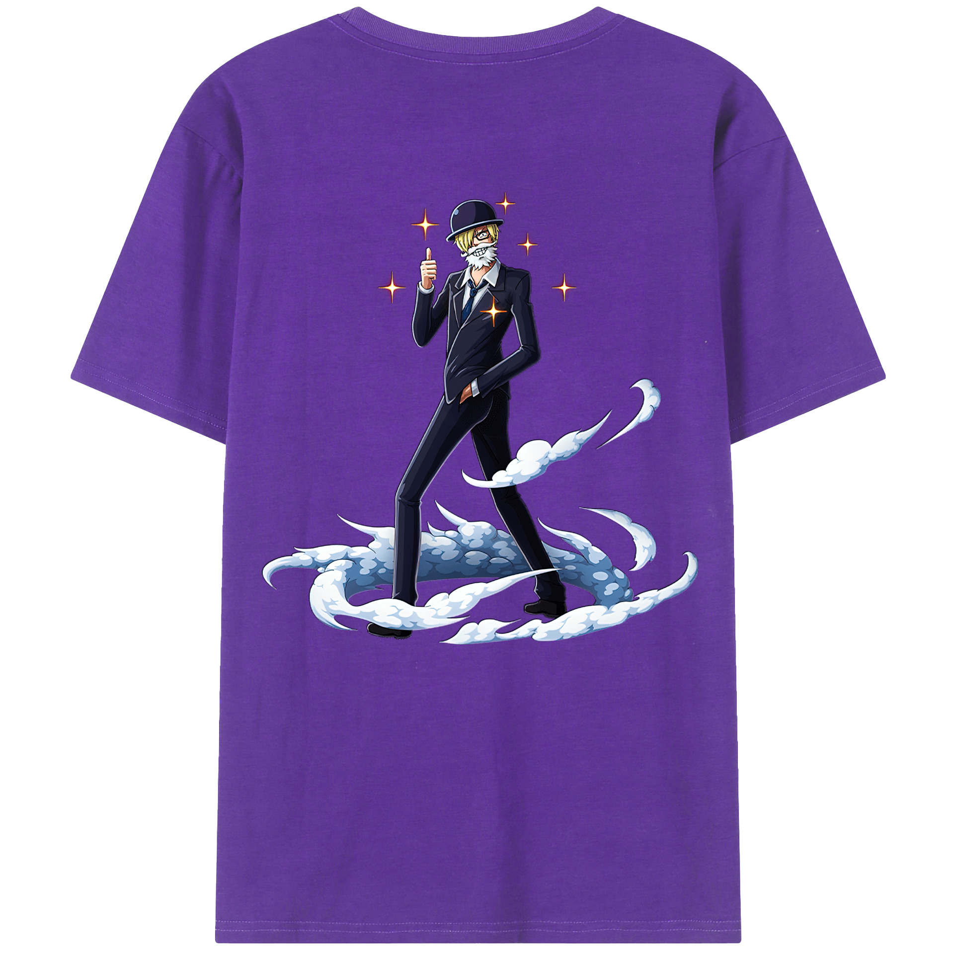 （画像用） ワンピース サンジ ONE PIECE Sanji 綿100％ メンズ半袖Tシャツ（バックプリント） 通気性