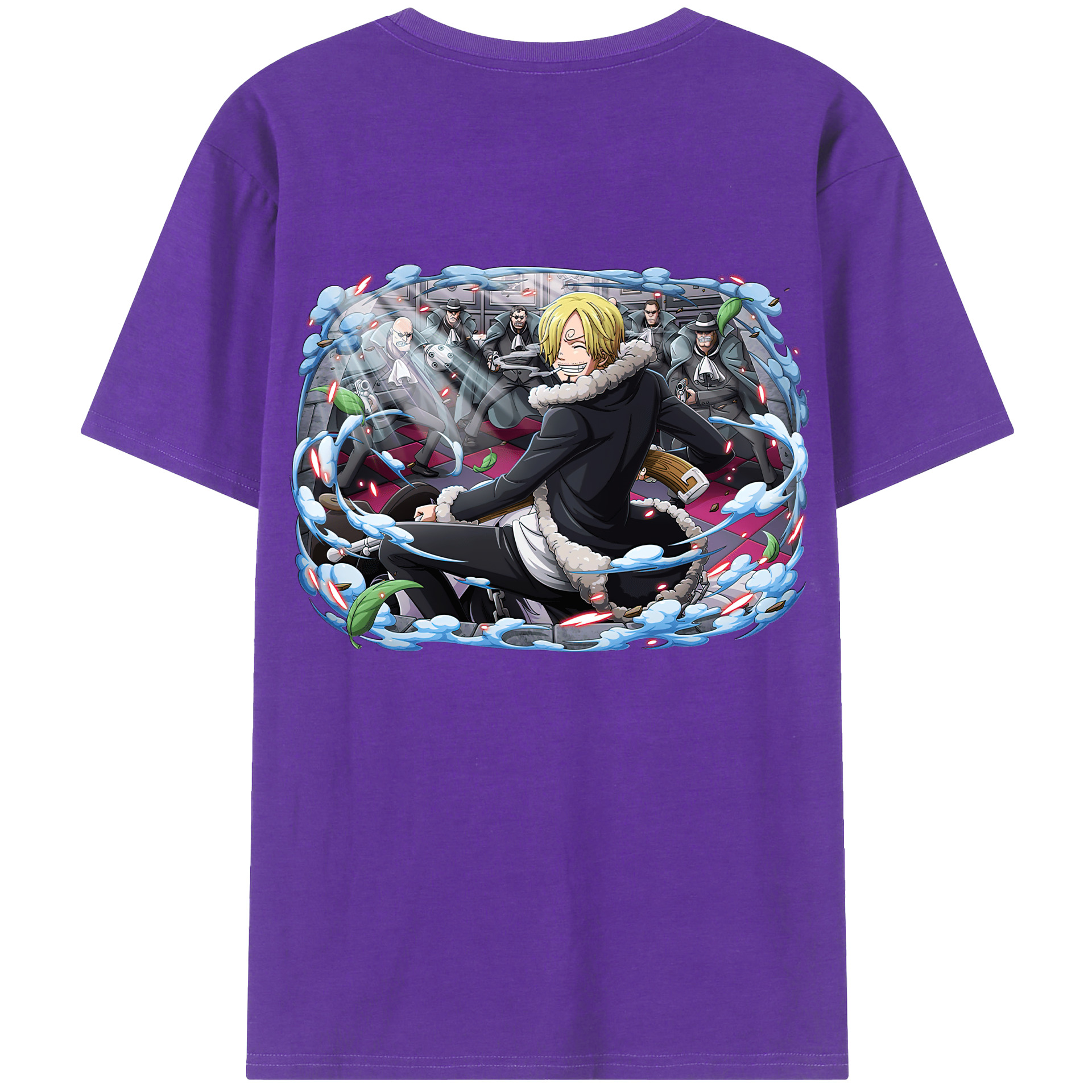 （画像用） ワンピース サンジ ONE PIECE Sanji 綿100％ メンズ半袖Tシャツ（バックプリント） 通気性
