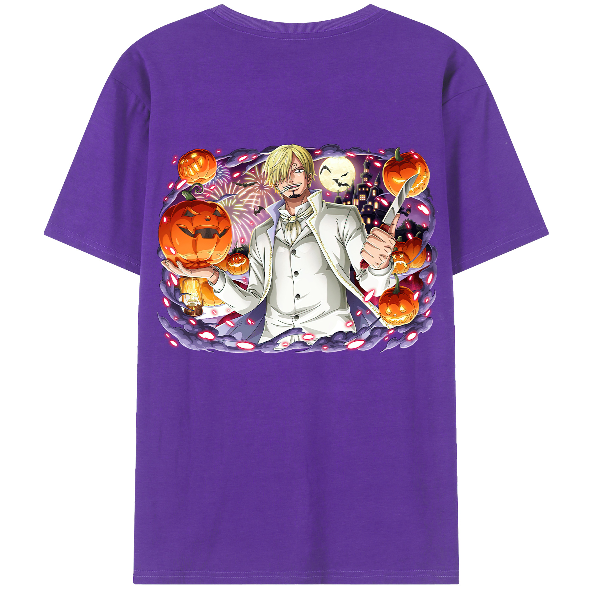 （画像用） ワンピース サンジ ONE PIECE Sanji 綿100％ メンズ半袖Tシャツ（バックプリント） 通気性
