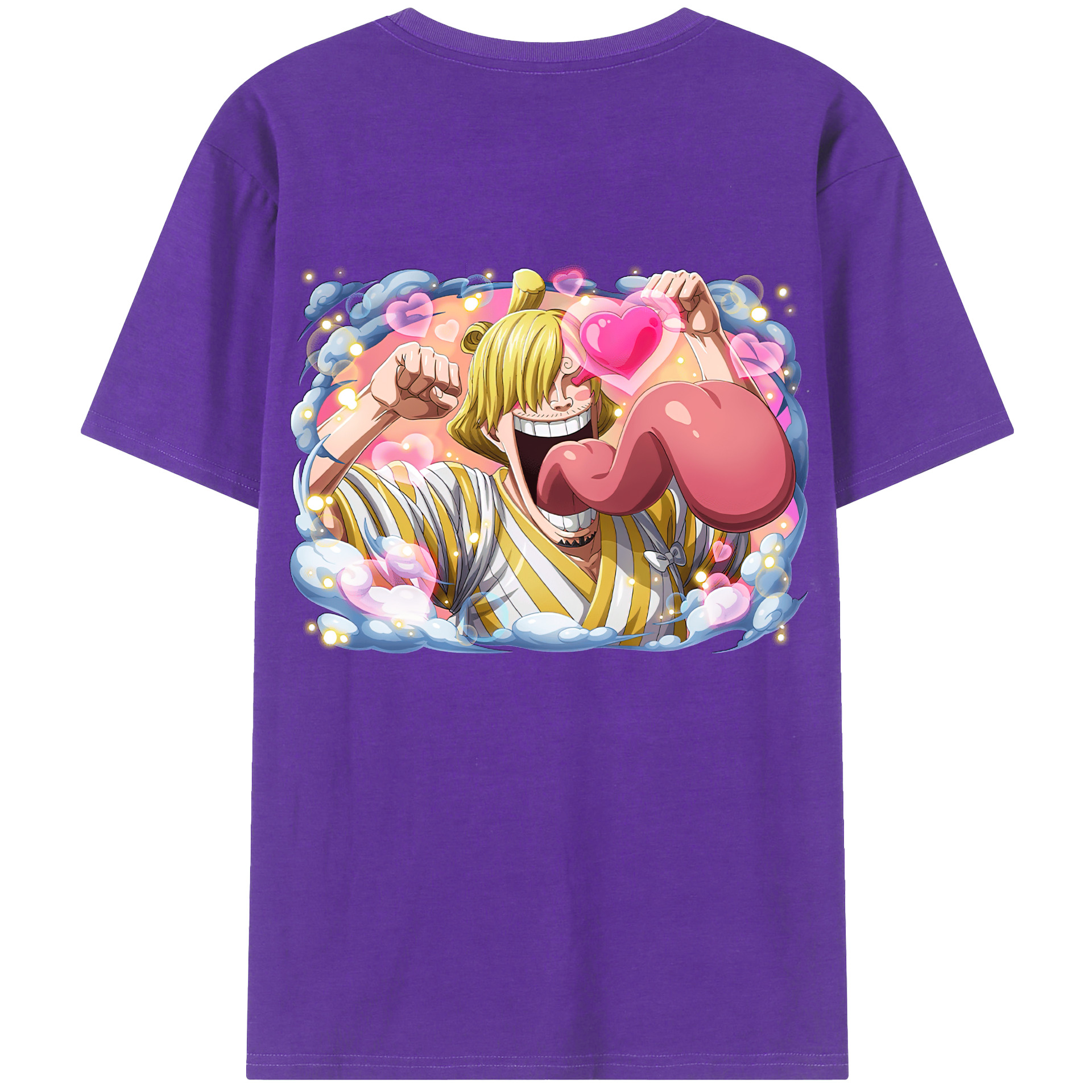 （画像用） ワンピース サンジ ONE PIECE Sanji 綿100％ メンズ半袖Tシャツ（バックプリント） 通気性
