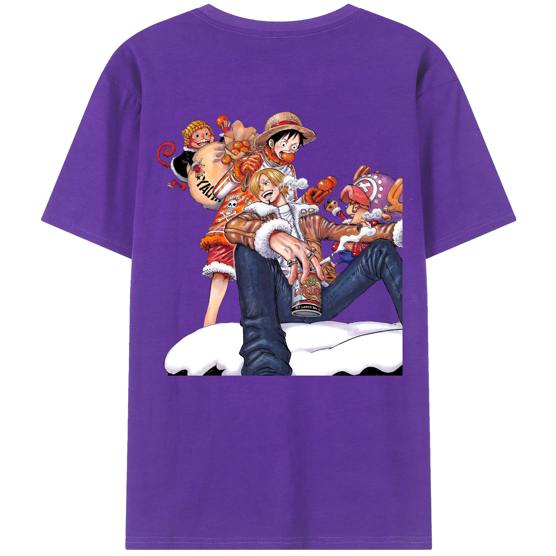 （画像用） ワンピース サンジ ONE PIECE Sanji 綿100％ メンズ半袖Tシャツ（バックプリント） 通気性