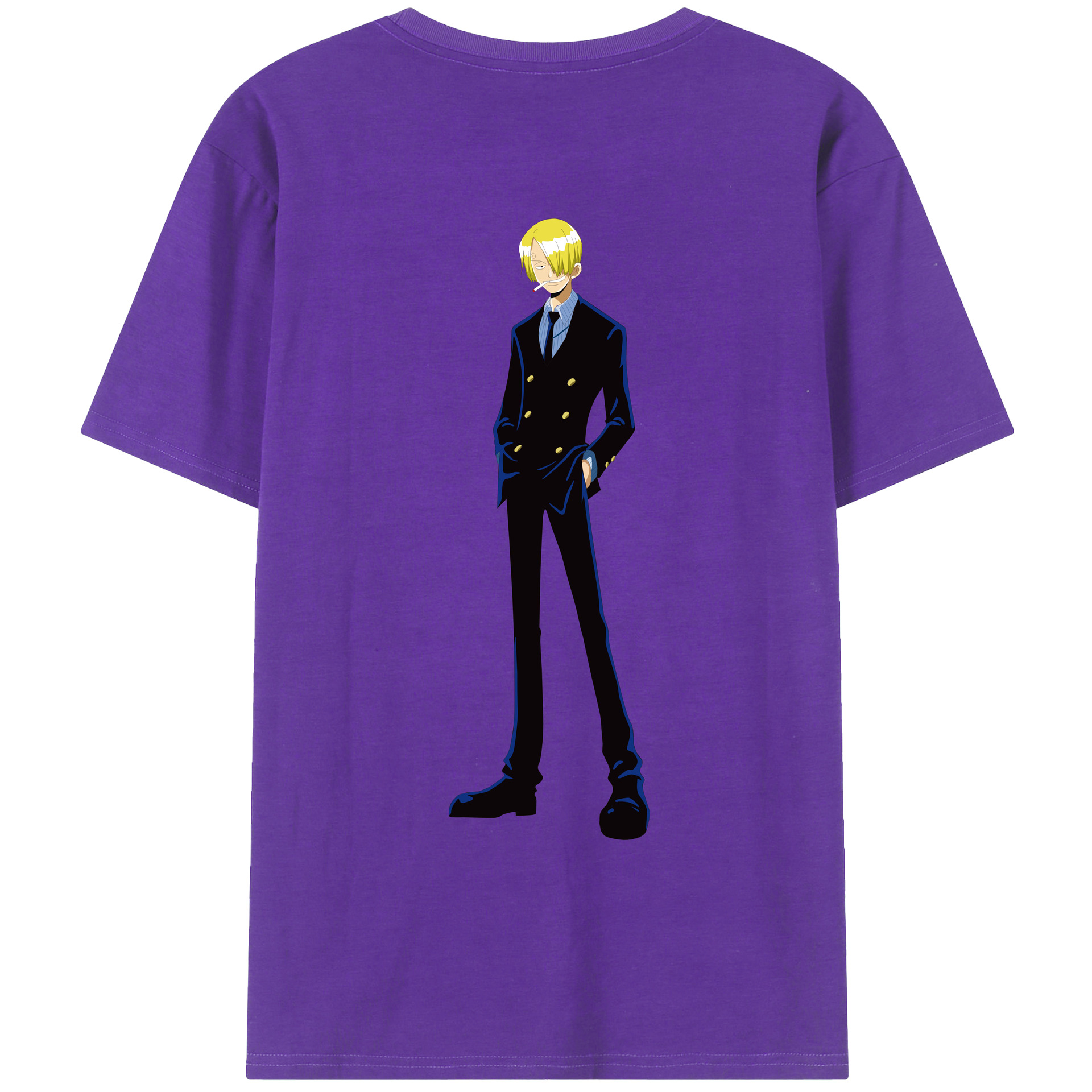 （画像用） ワンピース サンジ ONE PIECE Sanji 綿100％ メンズ半袖Tシャツ（バックプリント） 通気性
