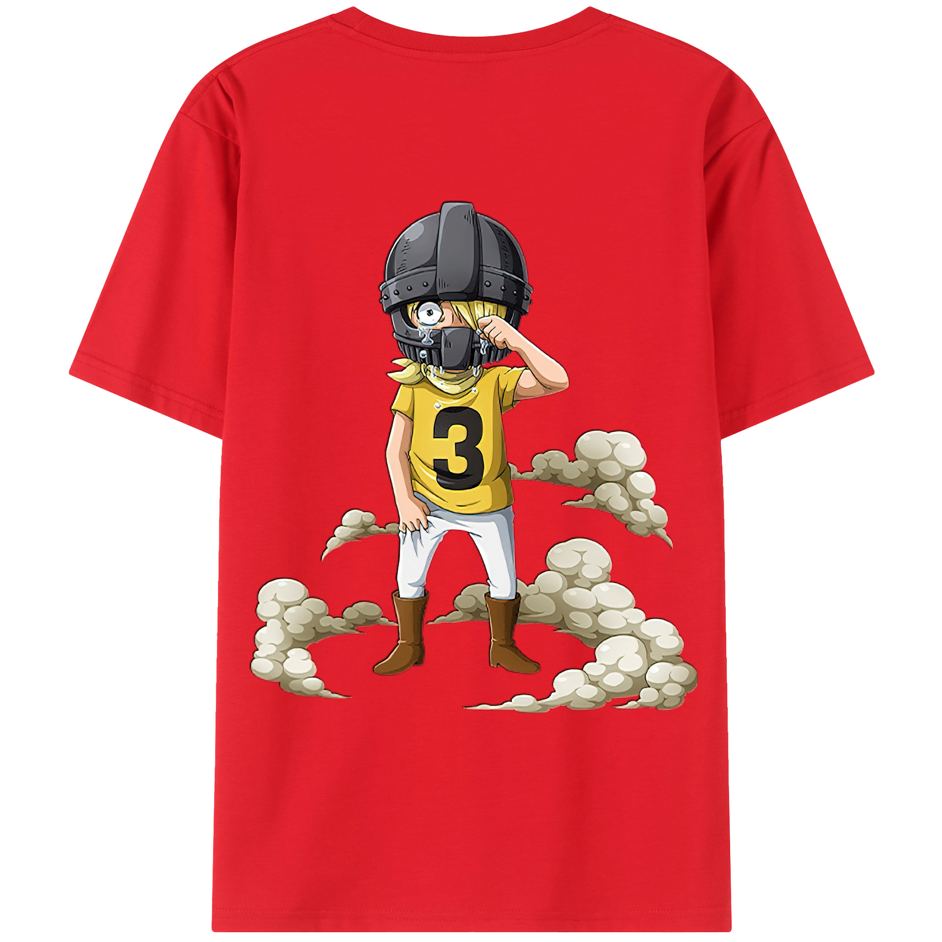 （画像用） ワンピース サンジ ONE PIECE Sanji 綿100％ メンズ半袖Tシャツ（バックプリント） 通気性