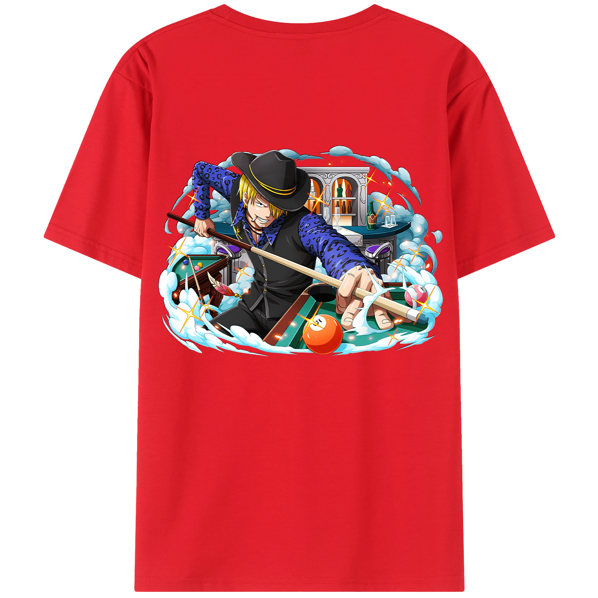 （画像用） ワンピース サンジ ONE PIECE Sanji 綿100％ メンズ半袖Tシャツ（バックプリント） 通気性