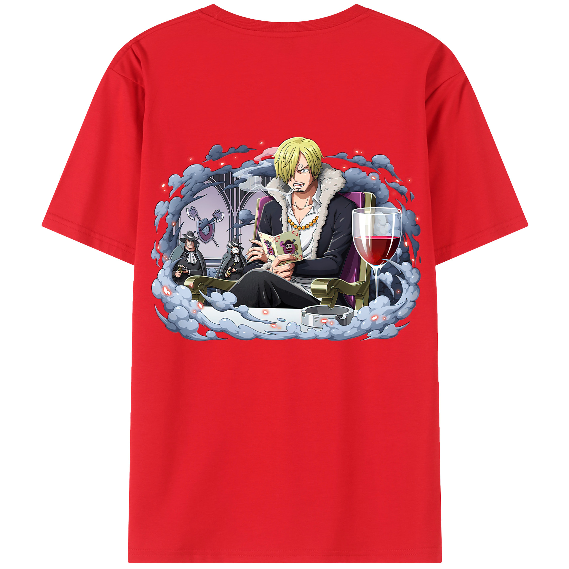 （画像用） ワンピース サンジ ONE PIECE Sanji 綿100％ メンズ半袖Tシャツ（バックプリント） 通気性