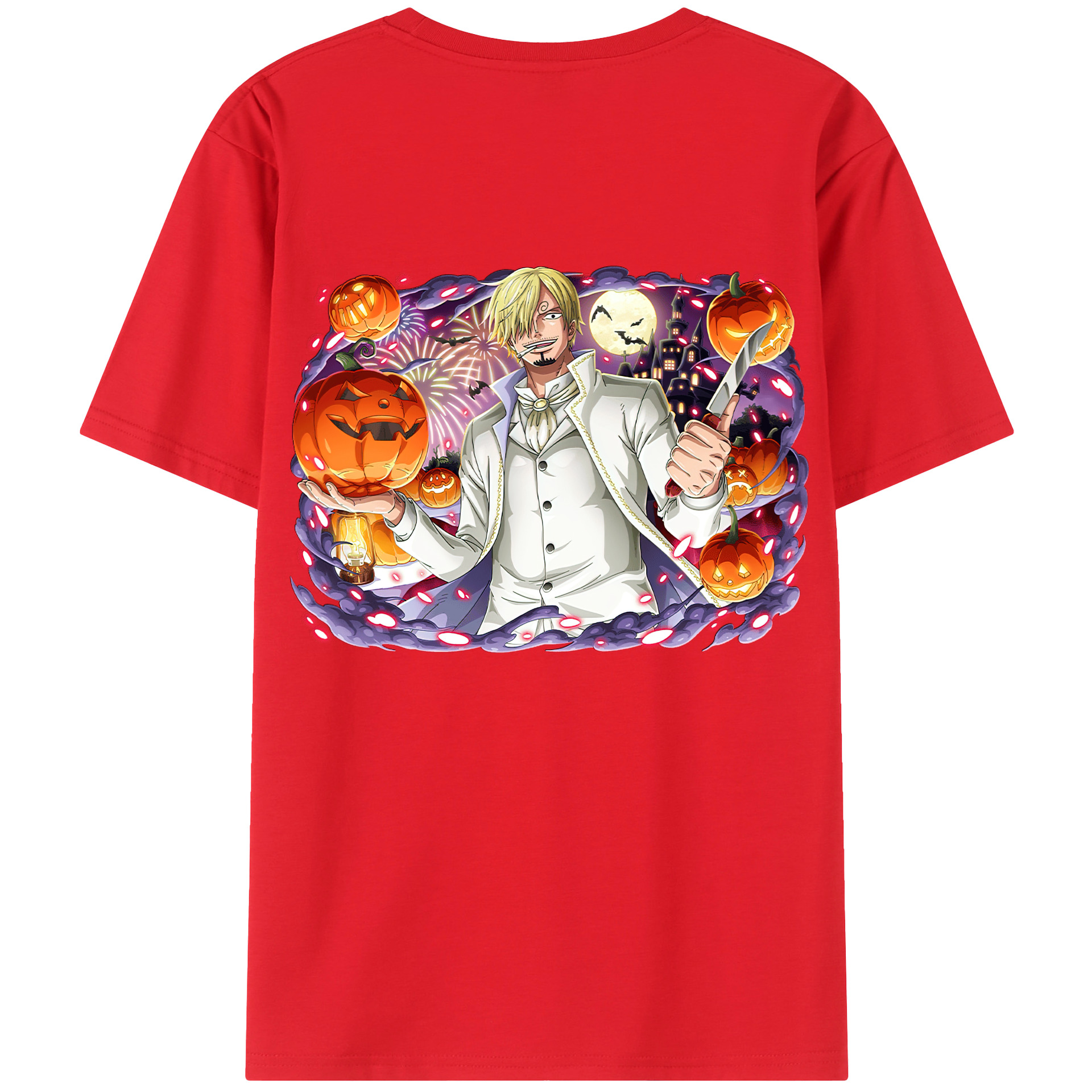 （画像用） ワンピース サンジ ONE PIECE Sanji 綿100％ メンズ半袖Tシャツ（バックプリント） 通気性