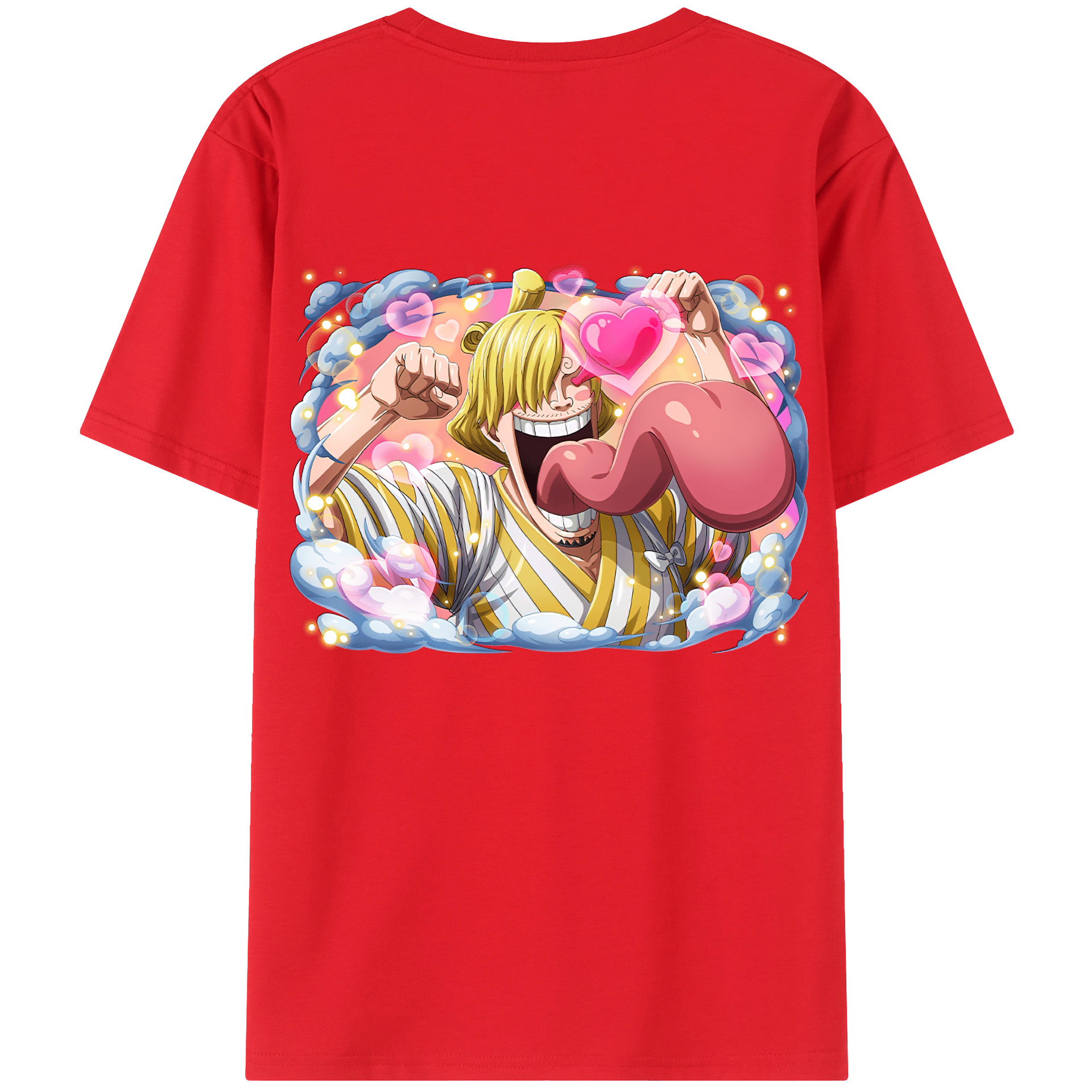 （画像用） ワンピース サンジ ONE PIECE Sanji 綿100％ メンズ半袖Tシャツ（バックプリント） 通気性