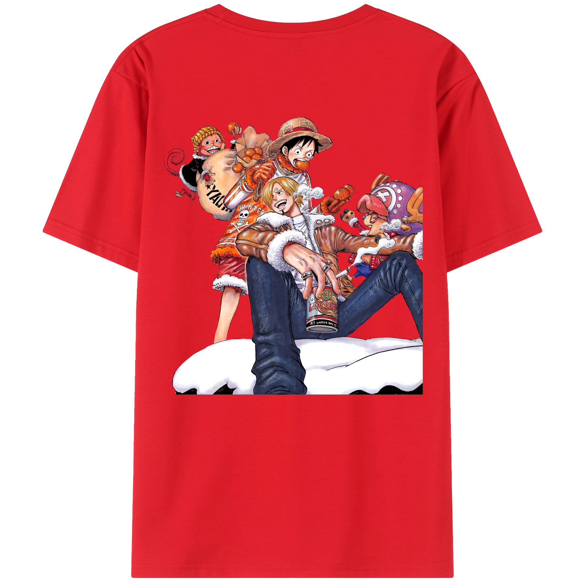 （画像用） ワンピース サンジ ONE PIECE Sanji 綿100％ メンズ半袖Tシャツ（バックプリント） 通気性