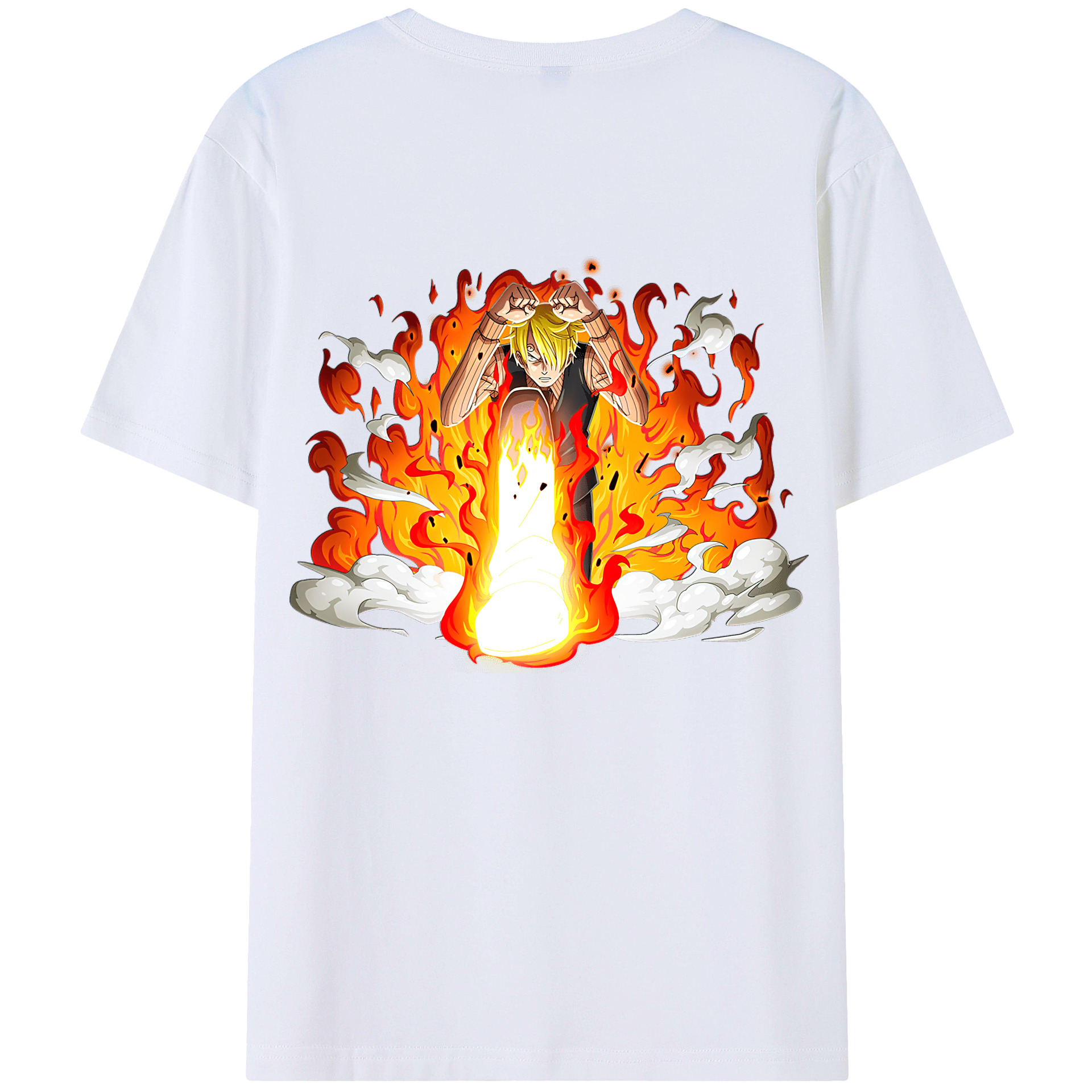 （画像用） ワンピース サンジ ONE PIECE Sanji 綿100％ メンズ半袖Tシャツ（バックプリント） 通気性