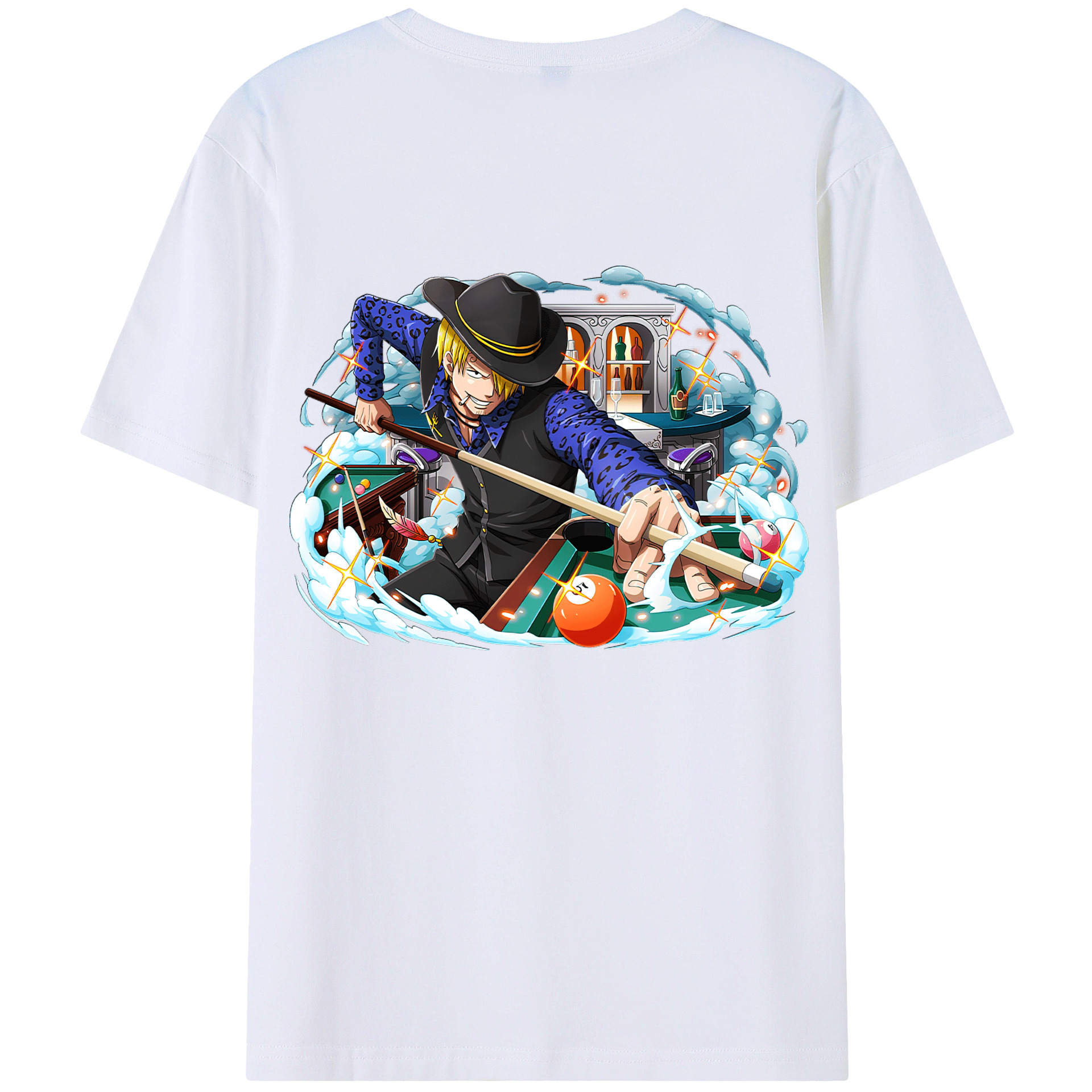 （画像用） ワンピース サンジ ONE PIECE Sanji 綿100％ メンズ半袖Tシャツ（バックプリント） 通気性