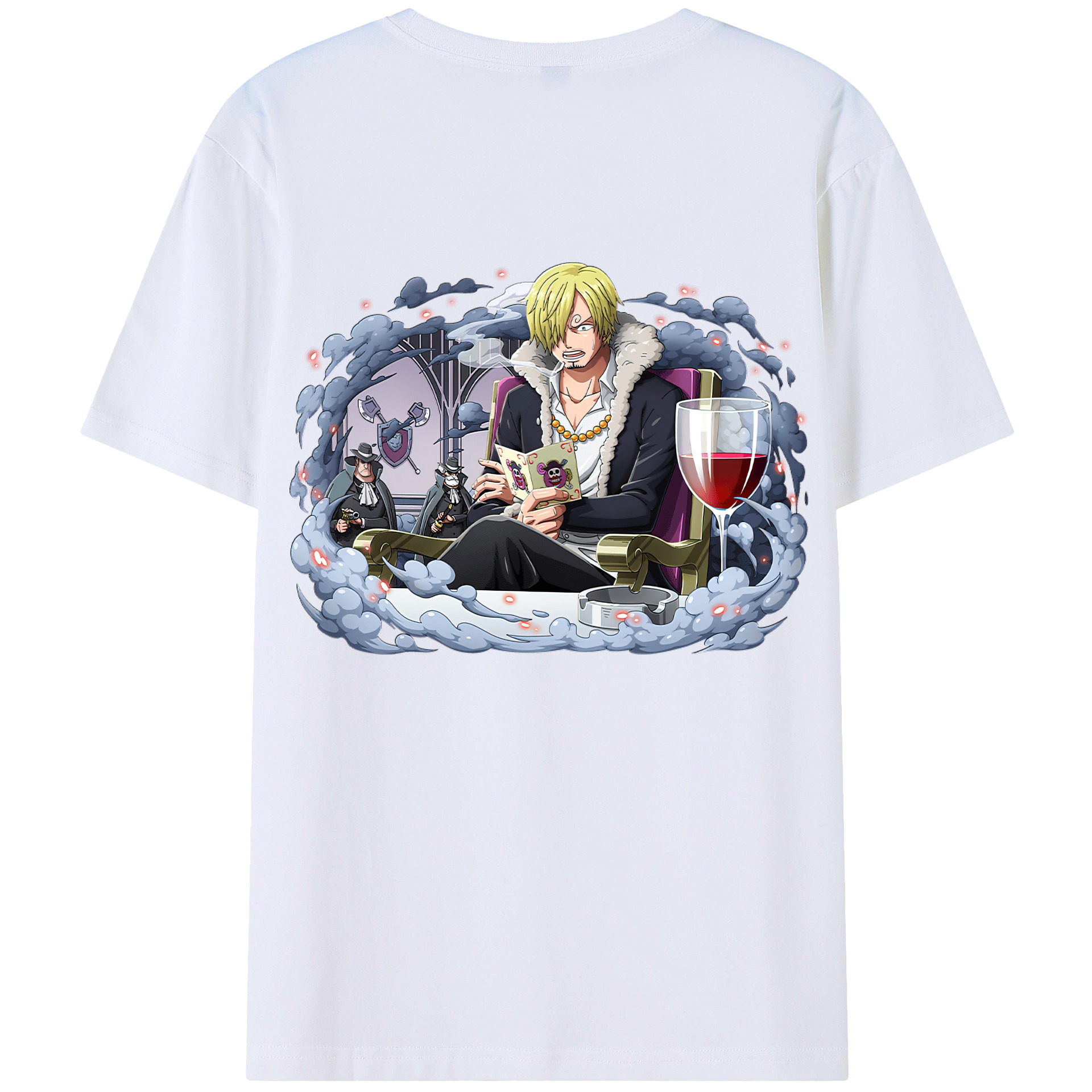 （画像用） ワンピース サンジ ONE PIECE Sanji 綿100％ メンズ半袖Tシャツ（バックプリント） 通気性