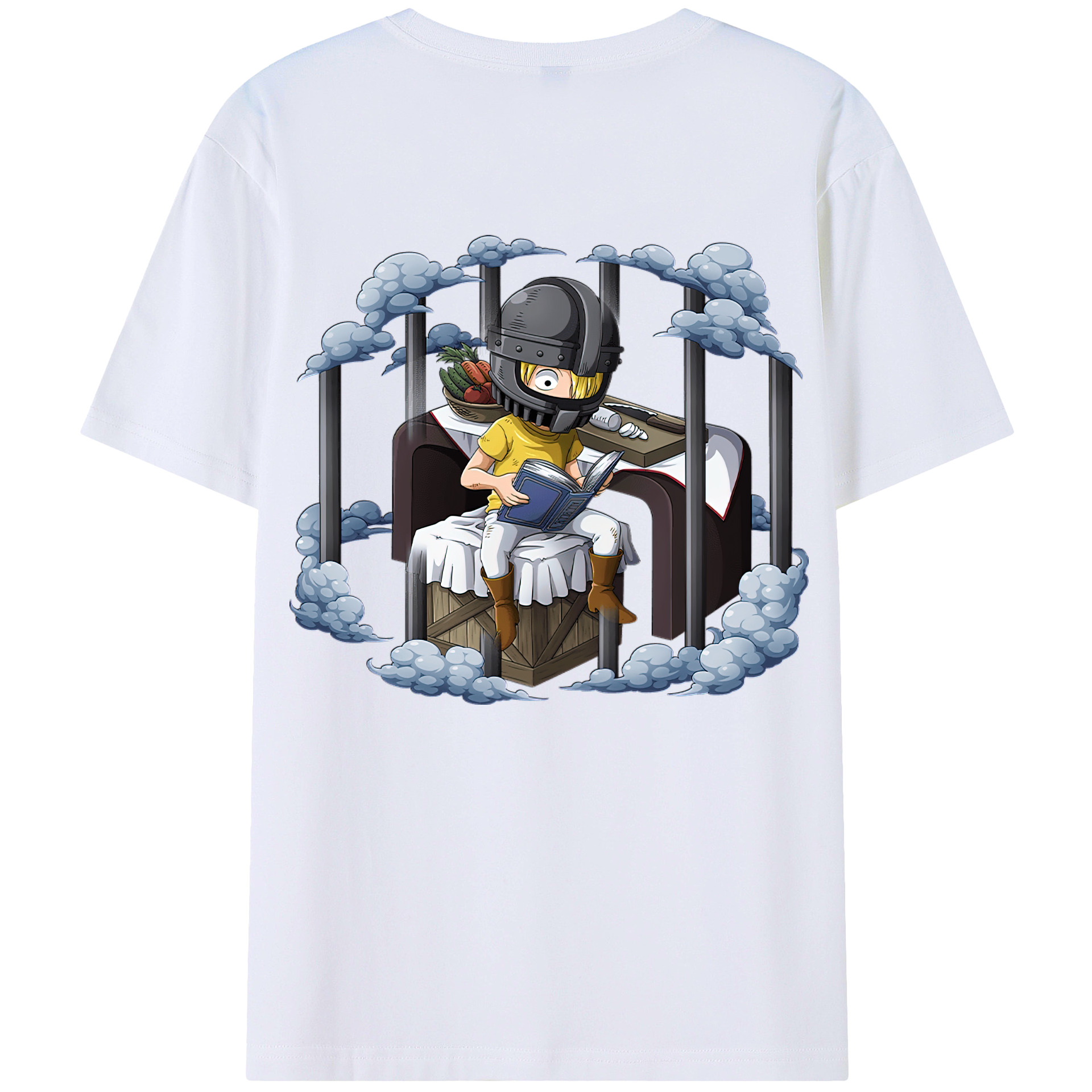 （画像用） ワンピース サンジ ONE PIECE Sanji 綿100％ メンズ半袖Tシャツ（バックプリント） 通気性
