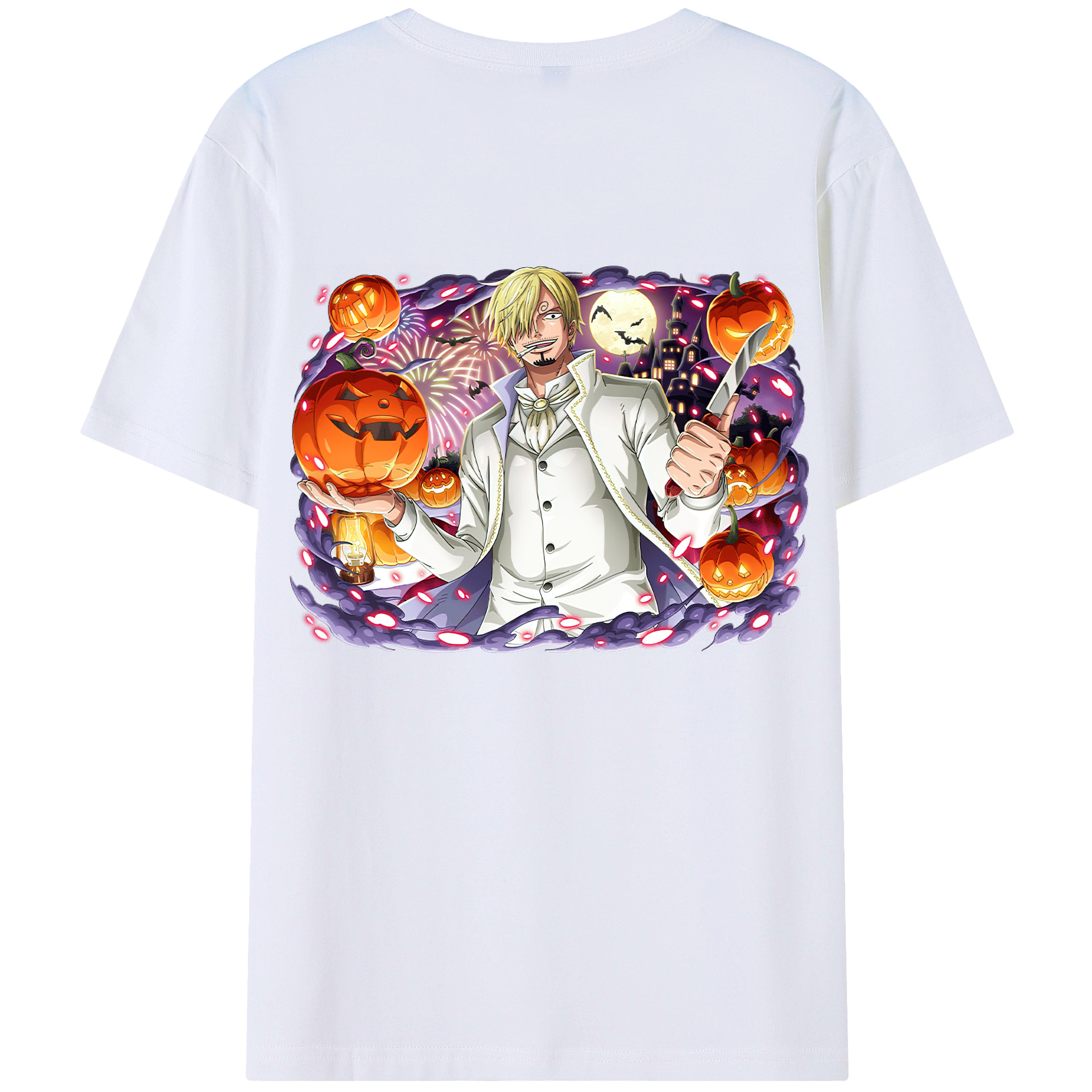 （画像用） ワンピース サンジ ONE PIECE Sanji 綿100％ メンズ半袖Tシャツ（バックプリント） 通気性