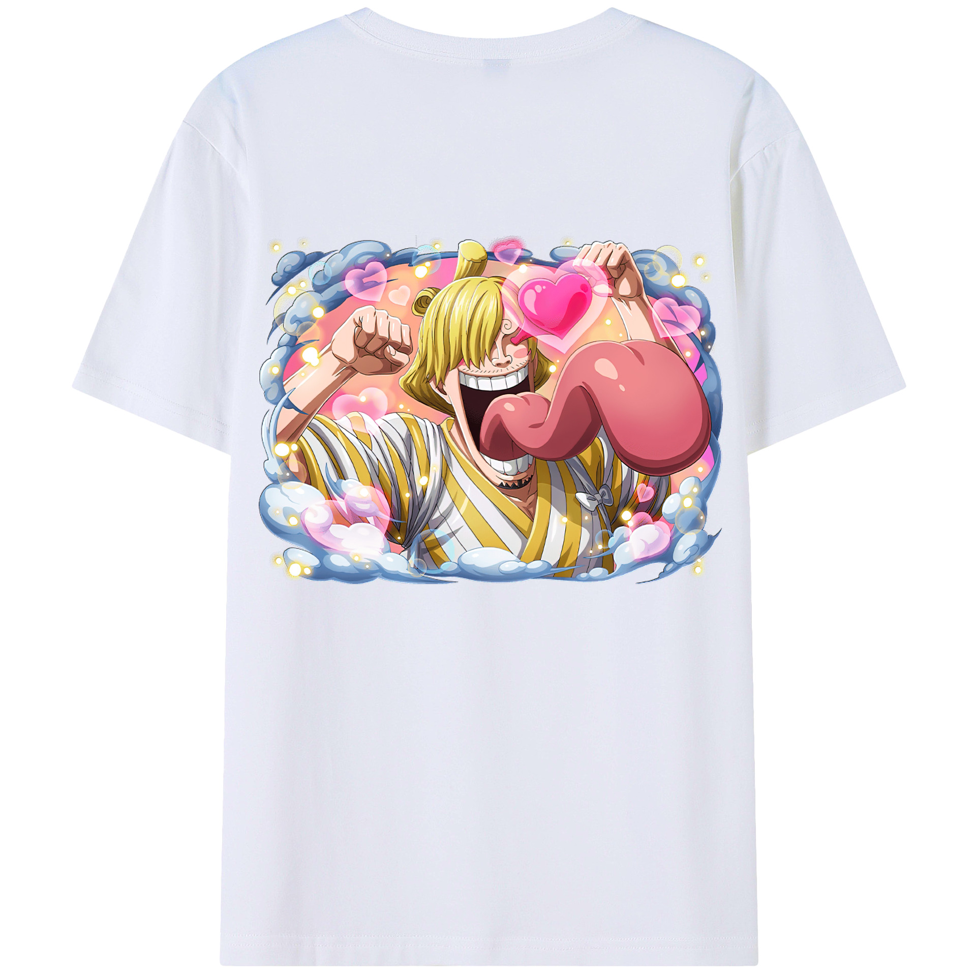 （画像用） ワンピース サンジ ONE PIECE Sanji 綿100％ メンズ半袖Tシャツ（バックプリント） 通気性