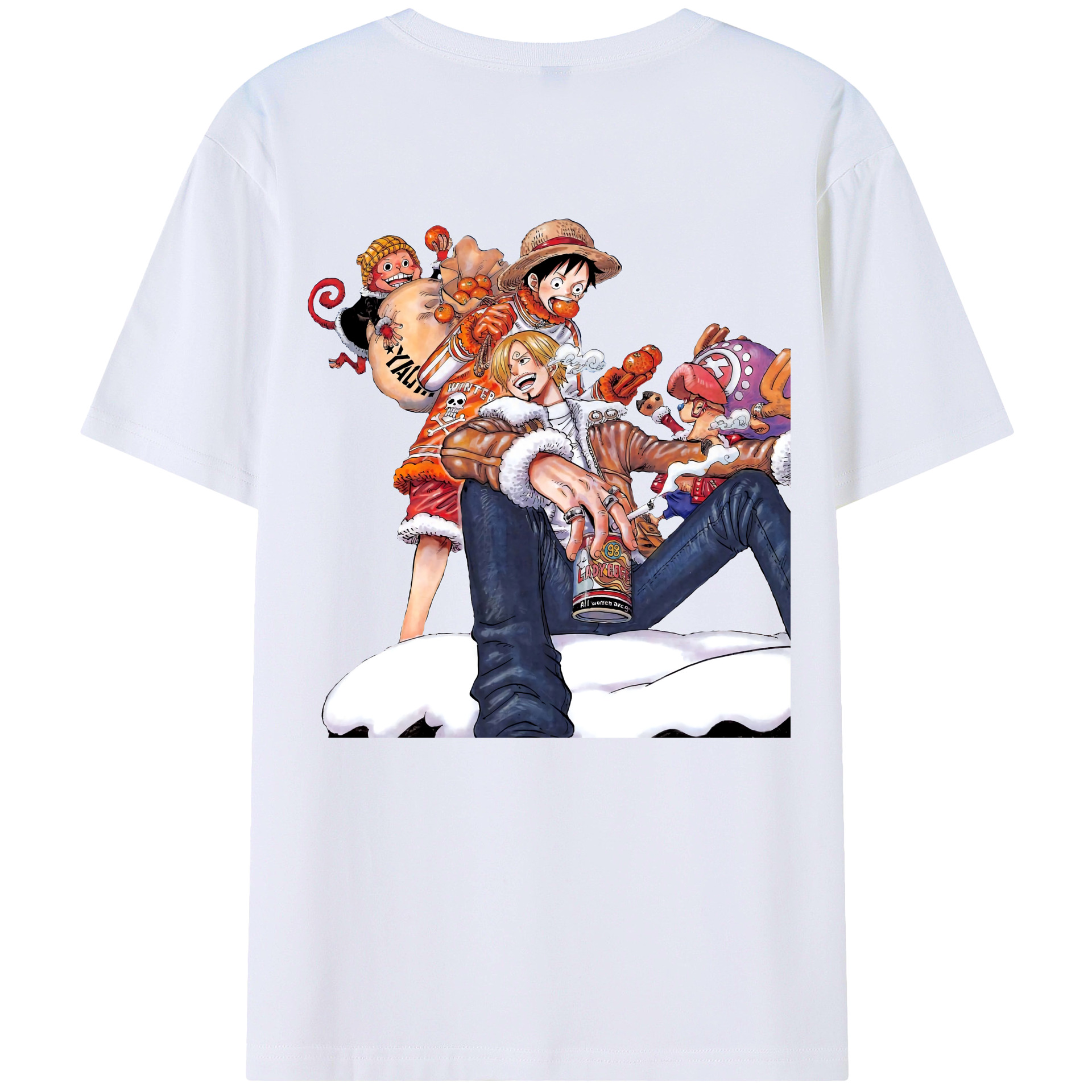 （画像用） ワンピース サンジ ONE PIECE Sanji 綿100％ メンズ半袖Tシャツ（バックプリント） 通気性