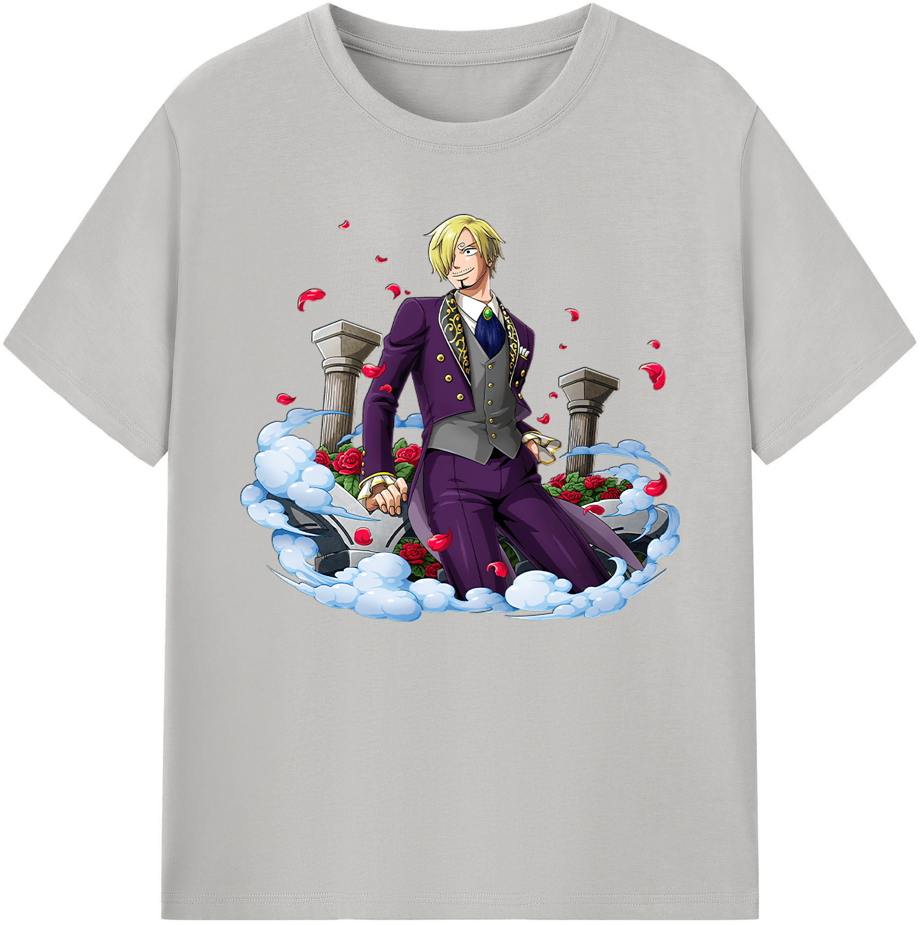 （画像用） ワンピース サンジ ONE PIECE Sanji 綿100％ メンズ半袖Tシャツ｜肌触りやわらか＆通気性
