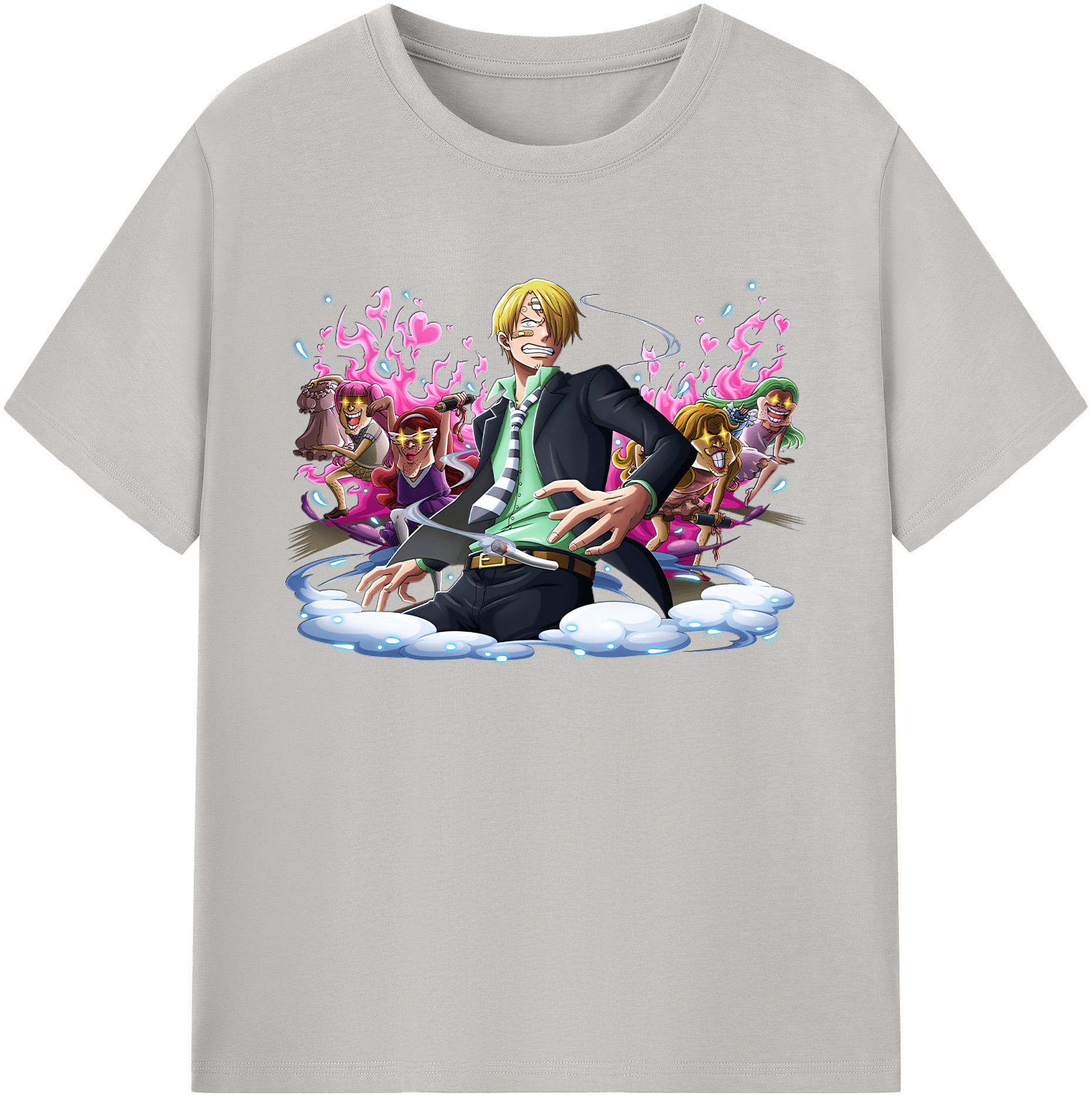 （画像用） ワンピース サンジ ONE PIECE Sanji 綿100％ メンズ半袖Tシャツ｜肌触りやわらか＆通気性
