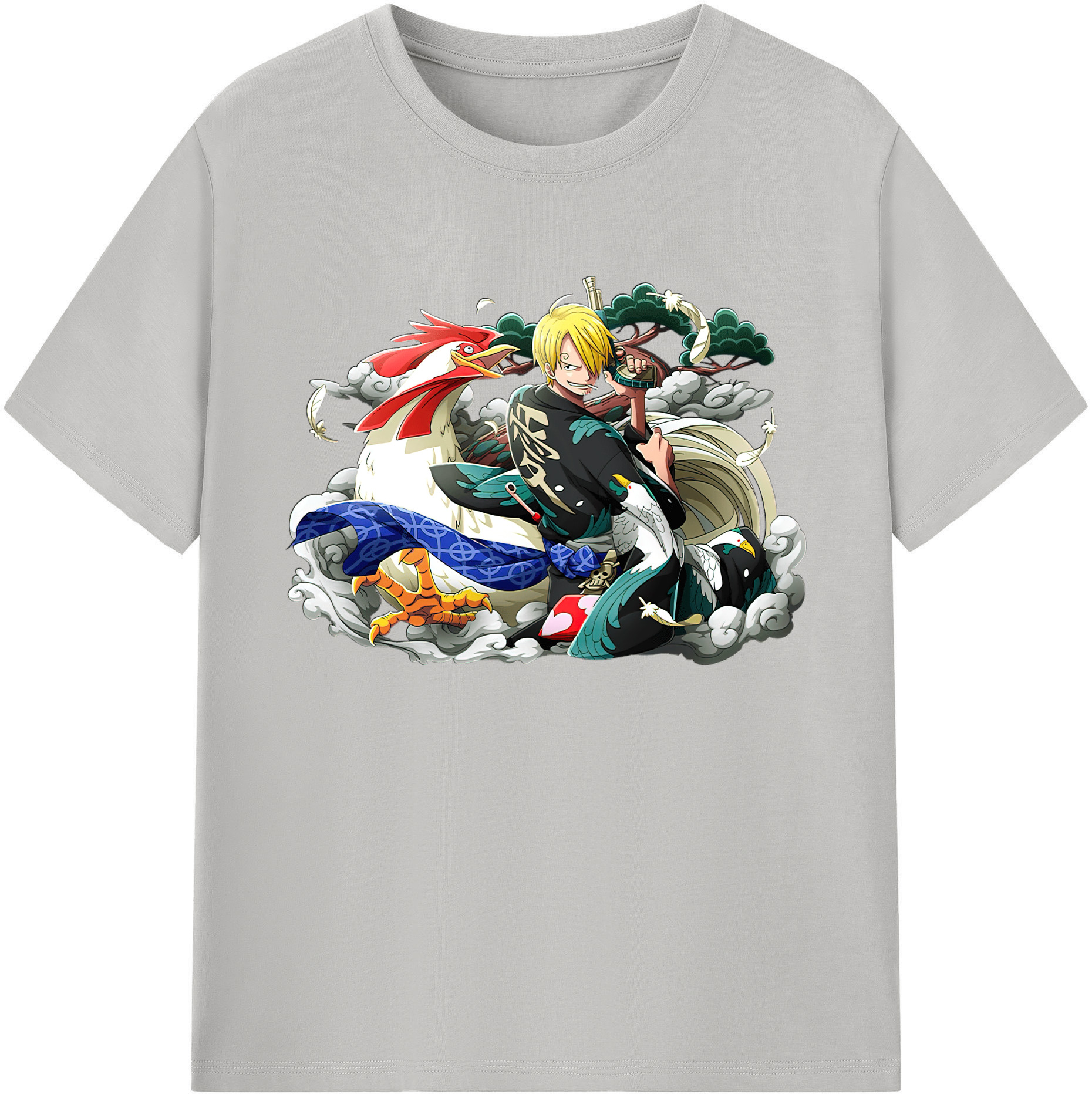 （画像用） ワンピース サンジ ONE PIECE Sanji 綿100％ メンズ半袖Tシャツ｜肌触りやわらか＆通気性