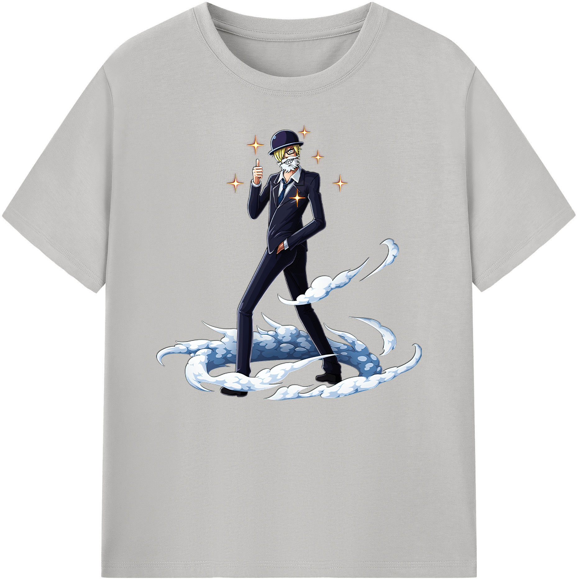 （画像用） ワンピース サンジ ONE PIECE Sanji 綿100％ メンズ半袖Tシャツ｜肌触りやわらか＆通気性