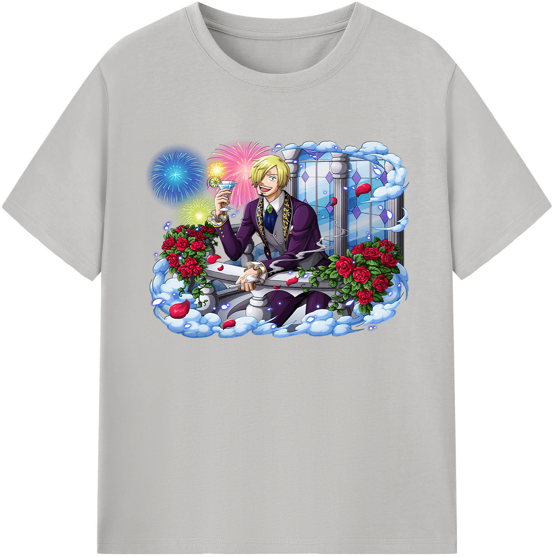 （画像用） ワンピース サンジ ONE PIECE Sanji 綿100％ メンズ半袖Tシャツ｜肌触りやわらか＆通気性