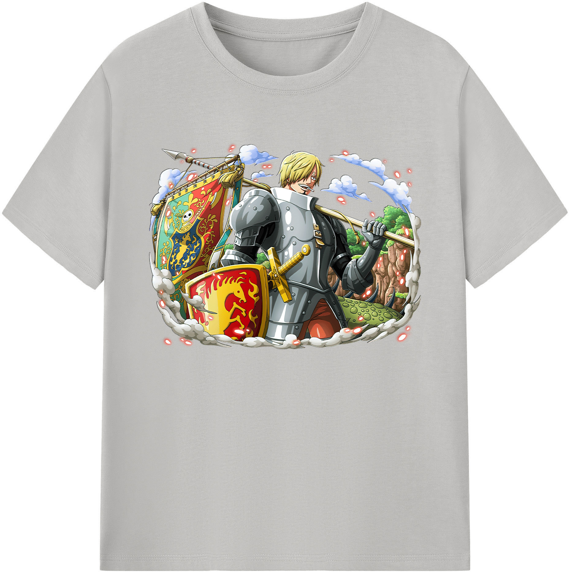 （画像用） ワンピース サンジ ONE PIECE Sanji 綿100％ メンズ半袖Tシャツ｜肌触りやわらか＆通気性