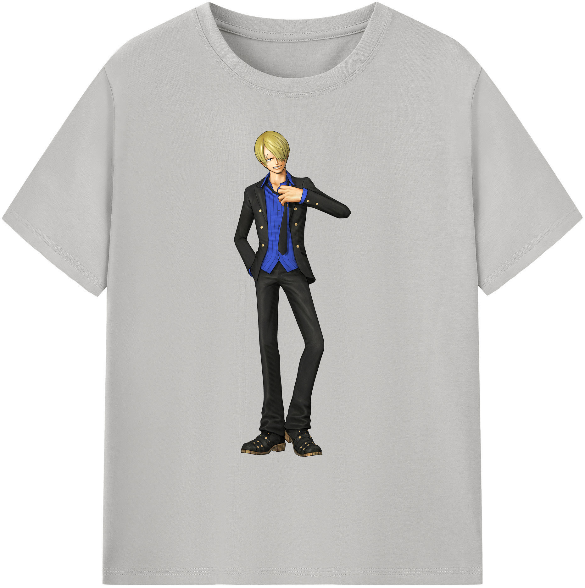 （画像用） ワンピース サンジ ONE PIECE Sanji 綿100％ メンズ半袖Tシャツ｜肌触りやわらか＆通気性